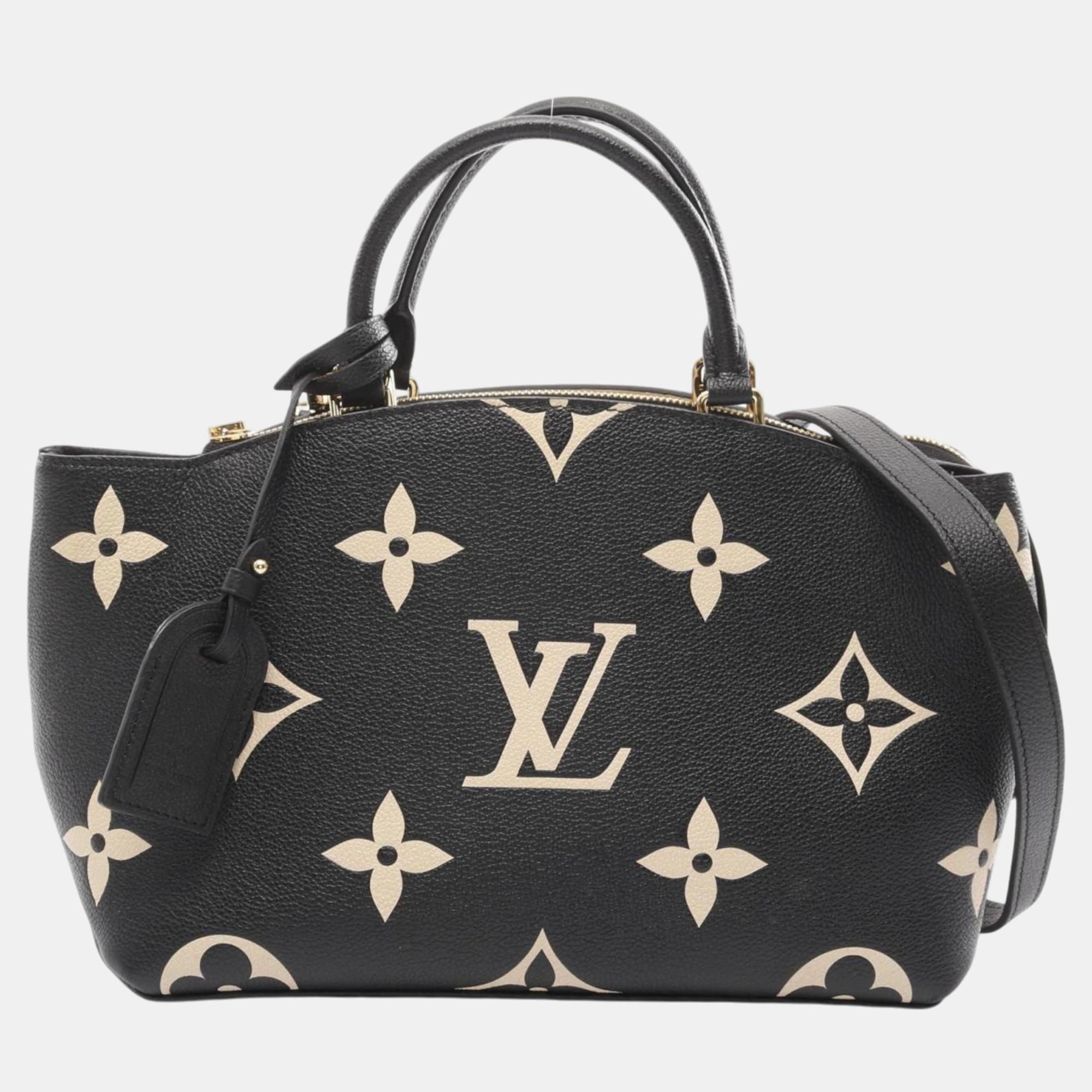 

Louis Vuitton Petit Palais Pm Bicolor Monogram Empreinte Handbag Leather Black Beige