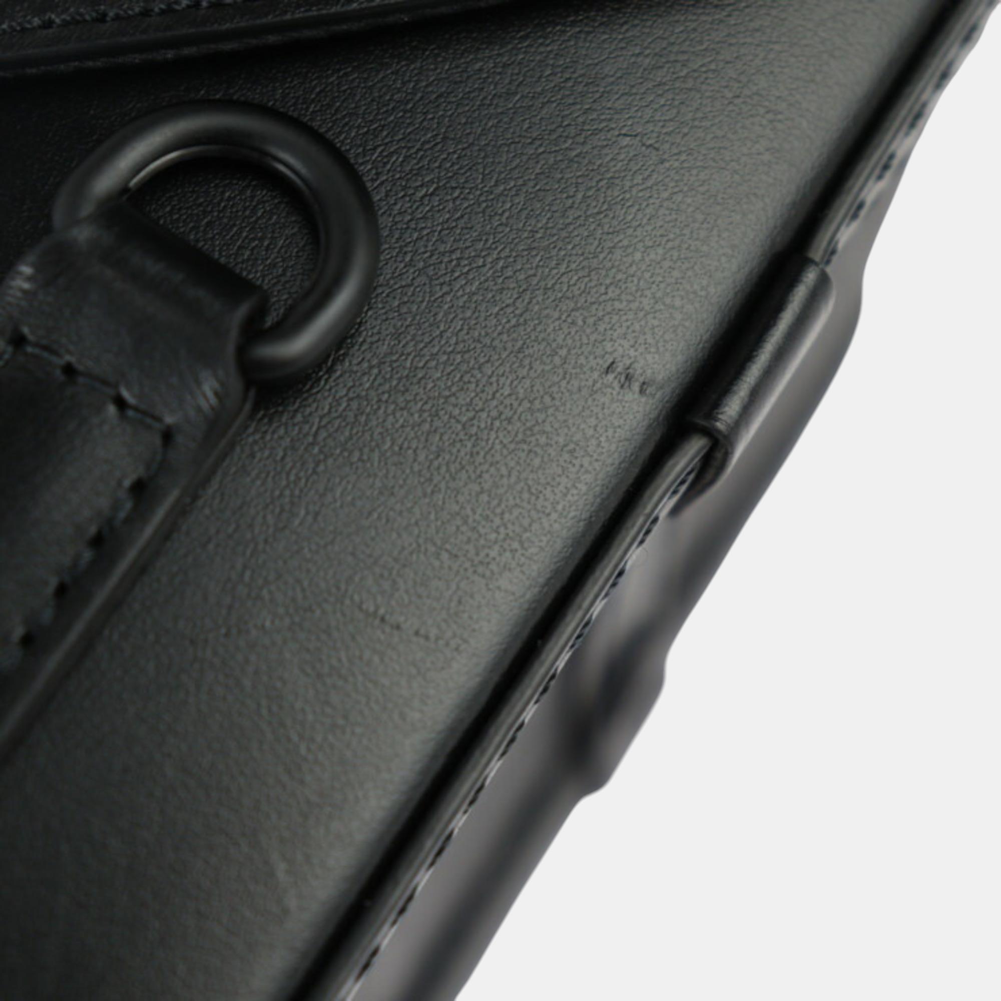 Louis Vuitton Black Monogram Eclipse Leather Vertical Trunk Wearable Wallet Shoulder Bag 