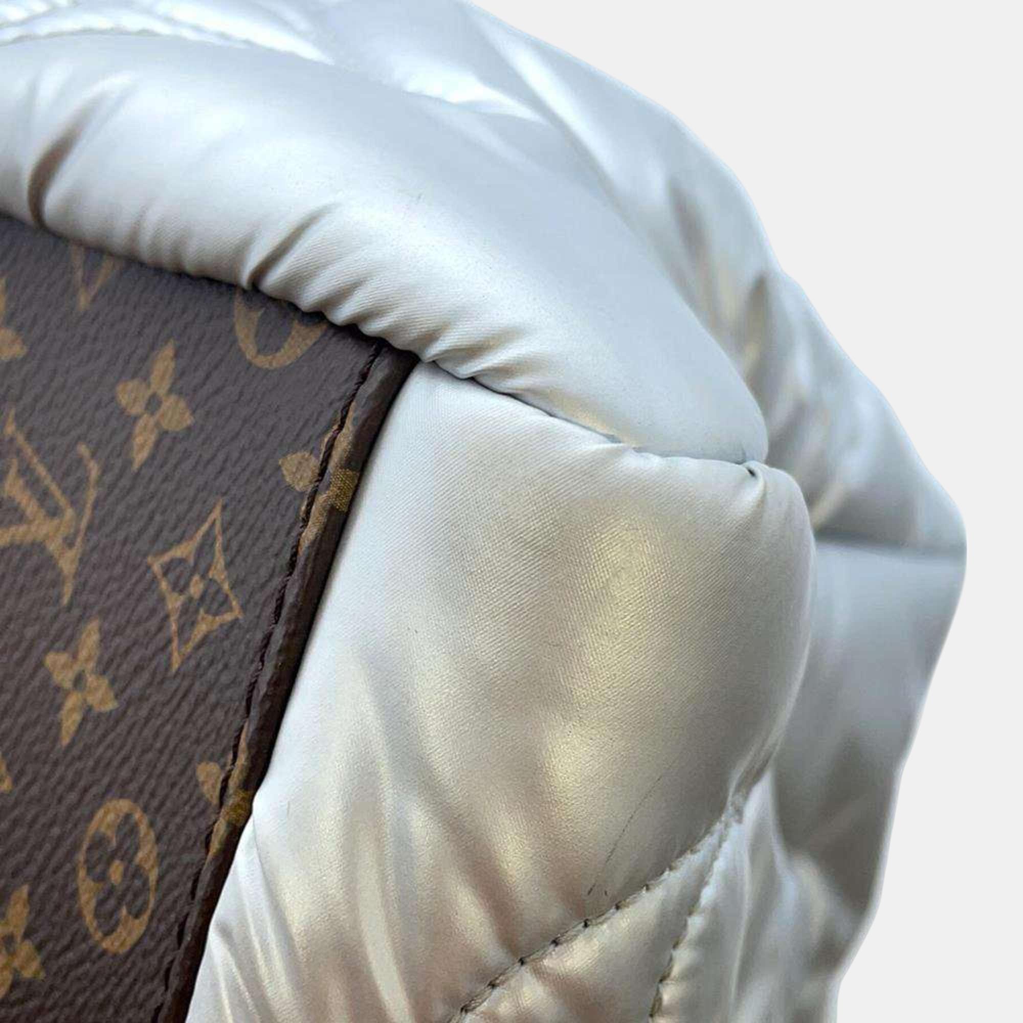 Louis Vuitton Metallic Silver Monogram Nylon On The Go GM Tote Bag 