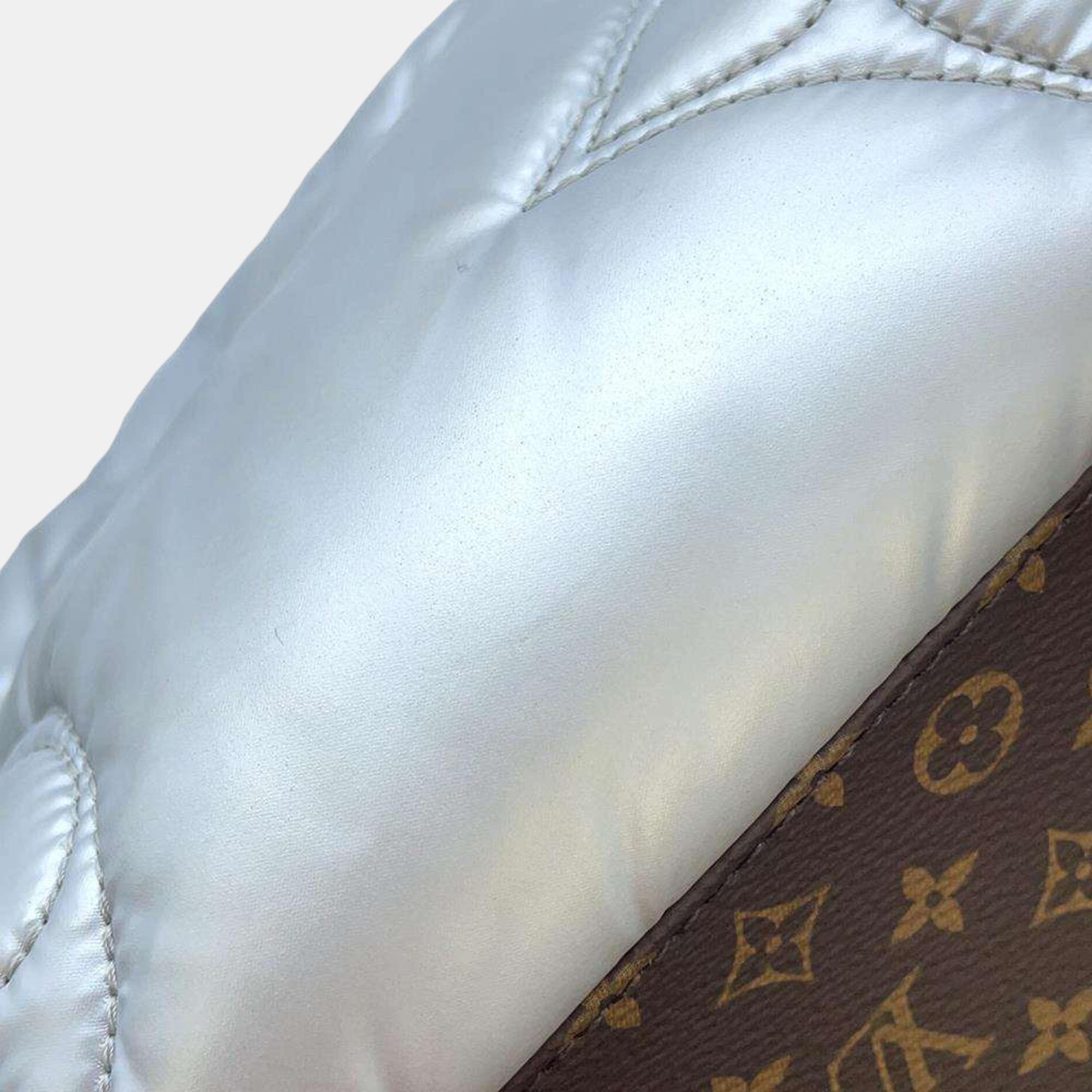 Louis Vuitton Metallic Silver Monogram Nylon On The Go GM Tote Bag 