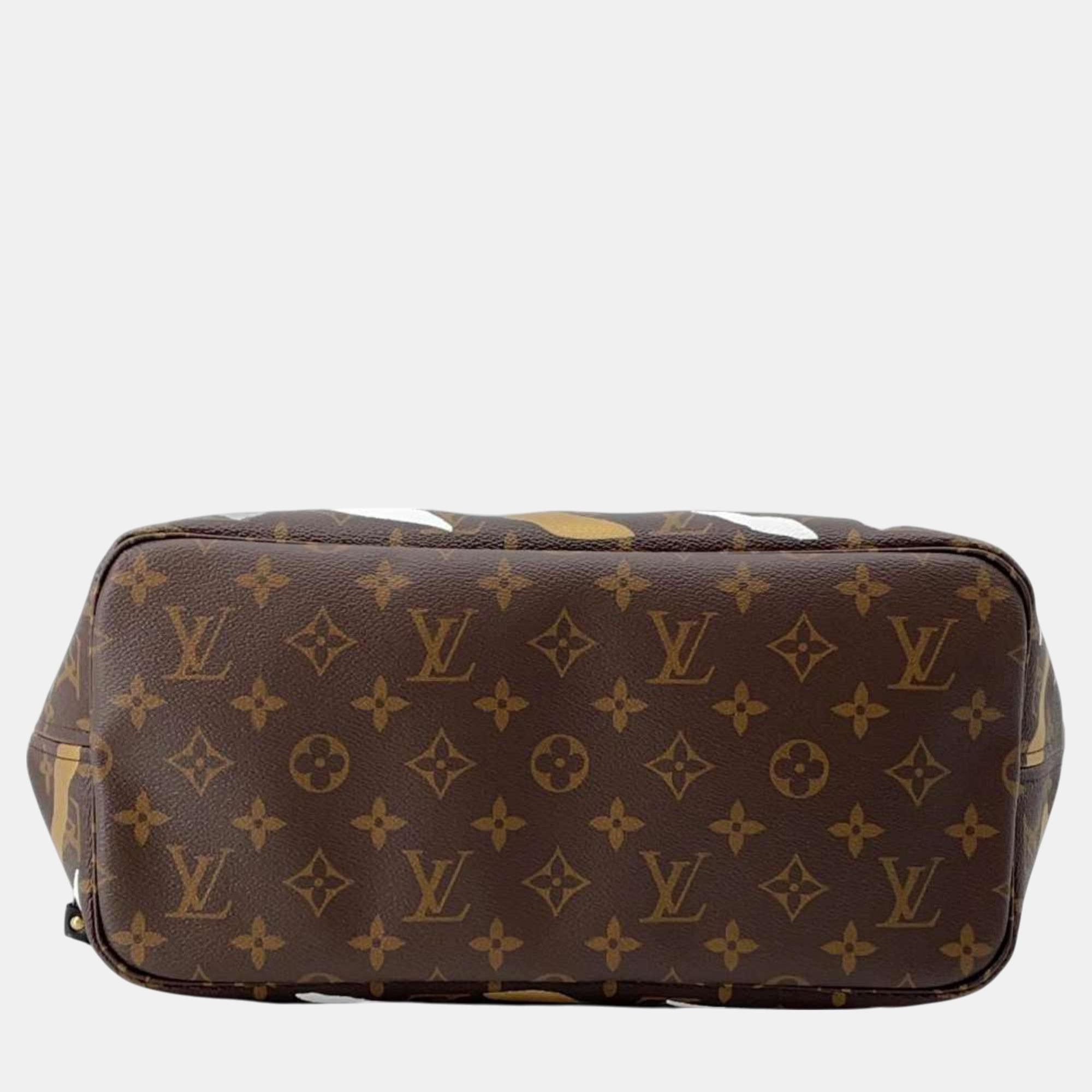 Louis Vuitton Brown Monogram Neverfull MM Tote Bag 