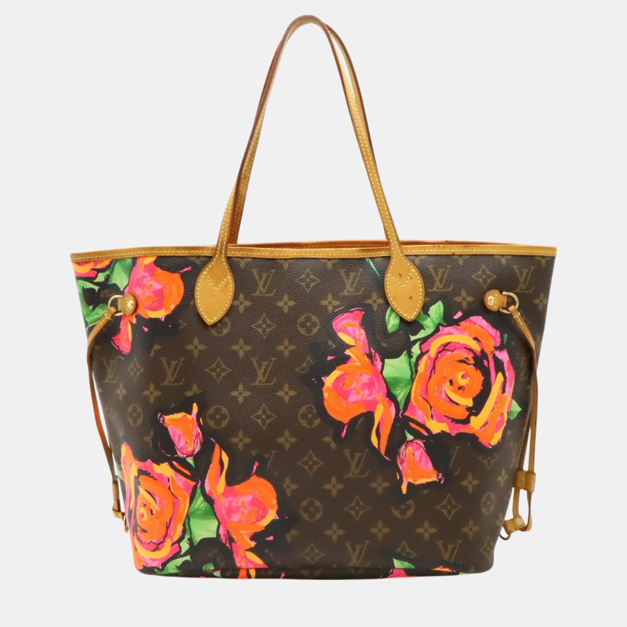 

Louis Vuitton Rose Monogram Neverfull MM Tote Bag, Brown