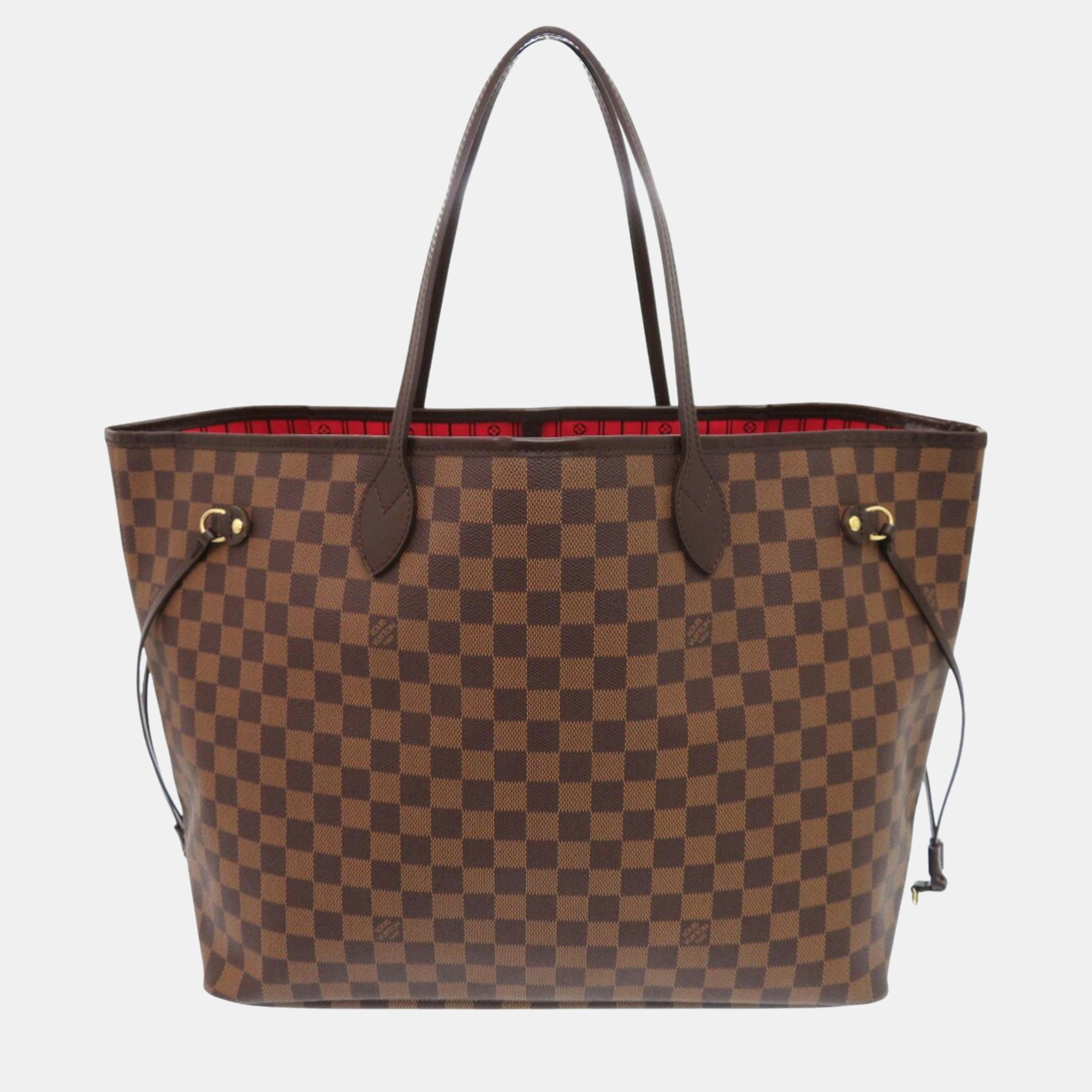 

Louis Vuitton Brown Coated Canvas Damier Ebene Neverfull GM Tote Bag