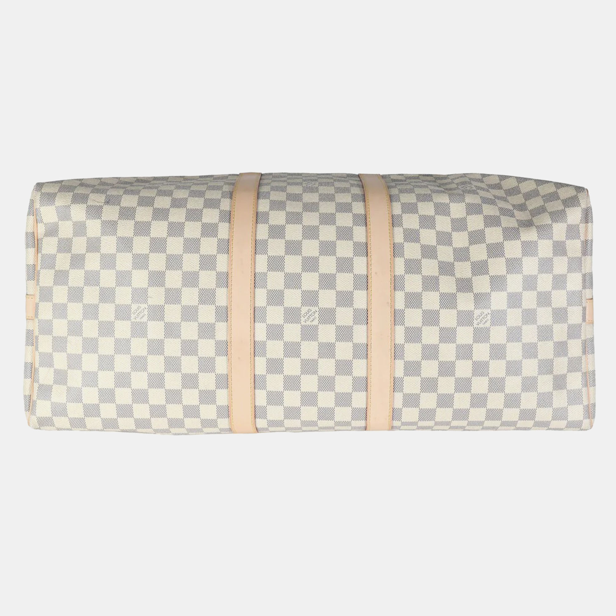 Louis Vuitton Damier Azur Canvas Keepall Bandouliere 55 Bag 
