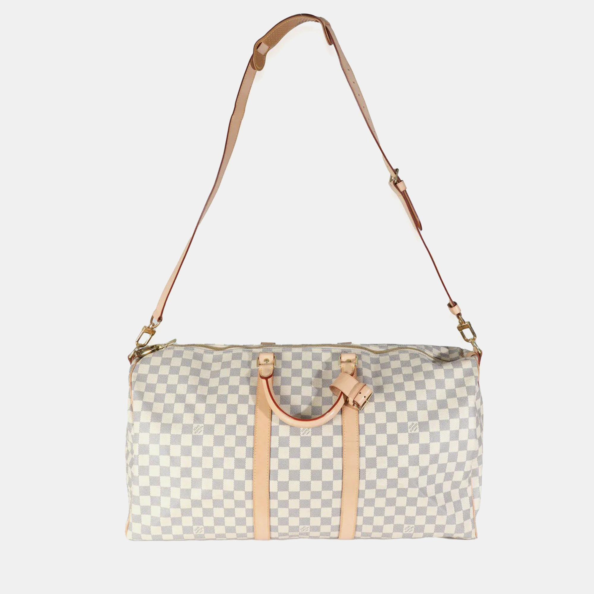 Louis Vuitton Damier Azur Canvas Keepall Bandouliere 55 Bag 