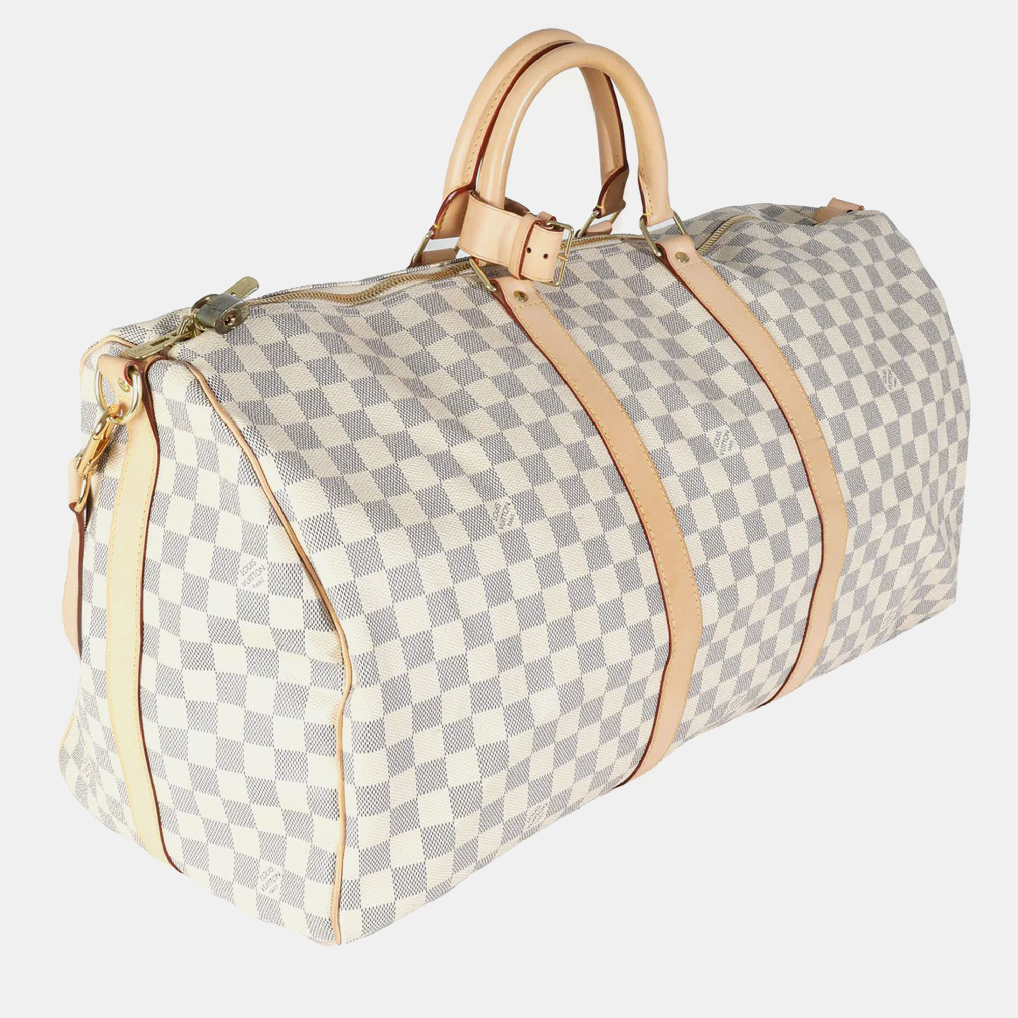 Louis Vuitton Damier Azur Canvas Keepall Bandouliere 55 Bag 