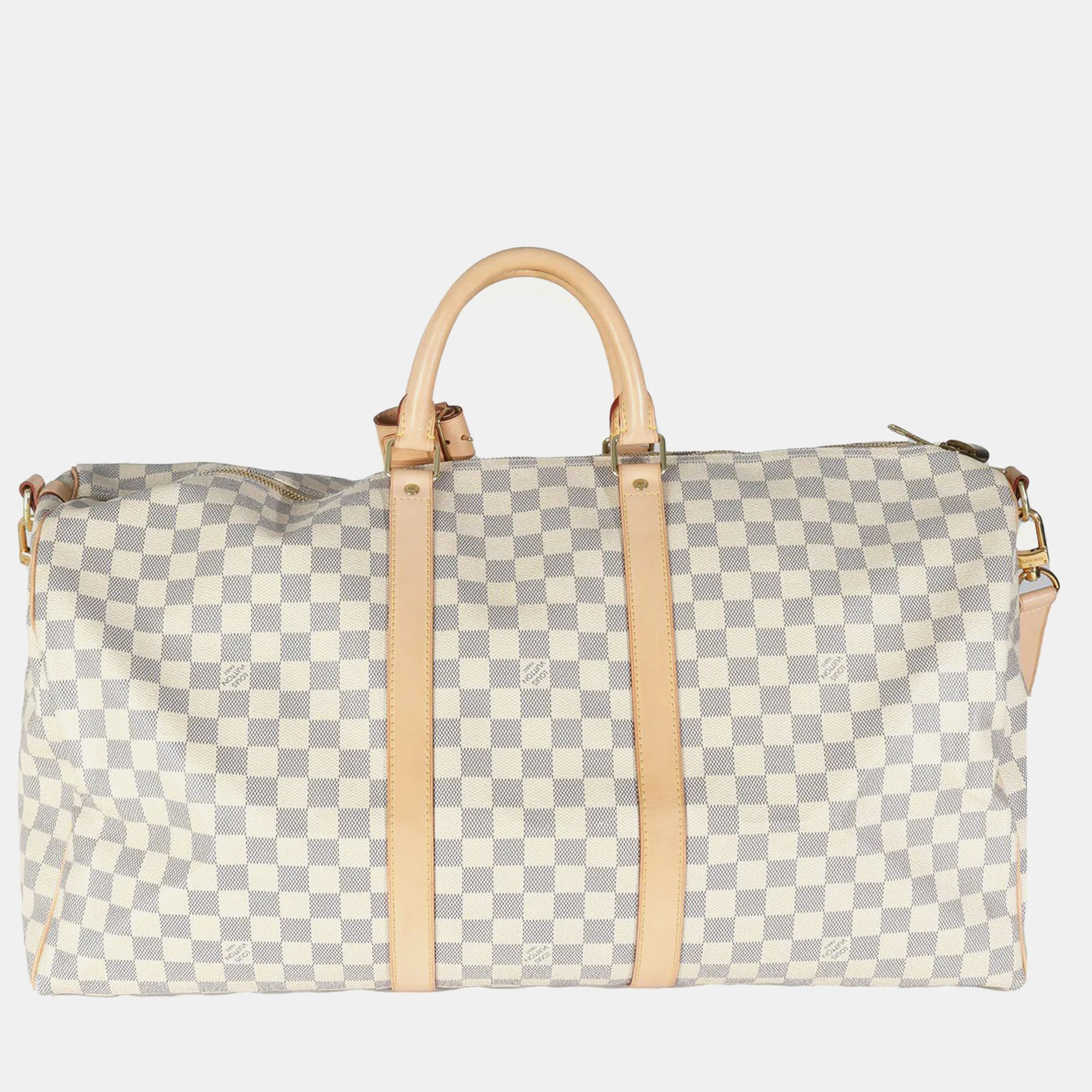 Louis Vuitton Damier Azur Canvas Keepall Bandouliere 55 Bag 