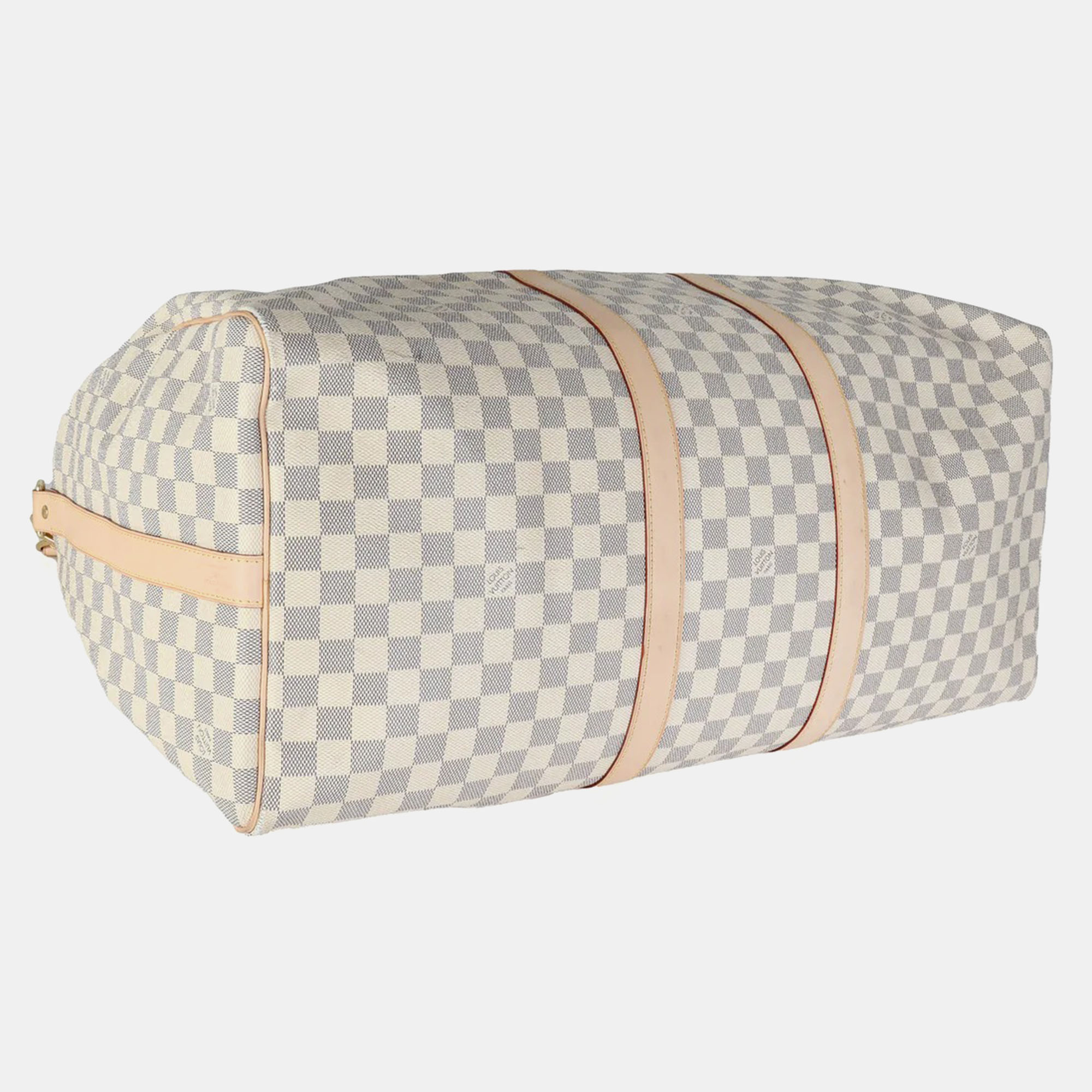 Louis Vuitton Damier Azur Canvas Keepall Bandouliere 55 Bag 
