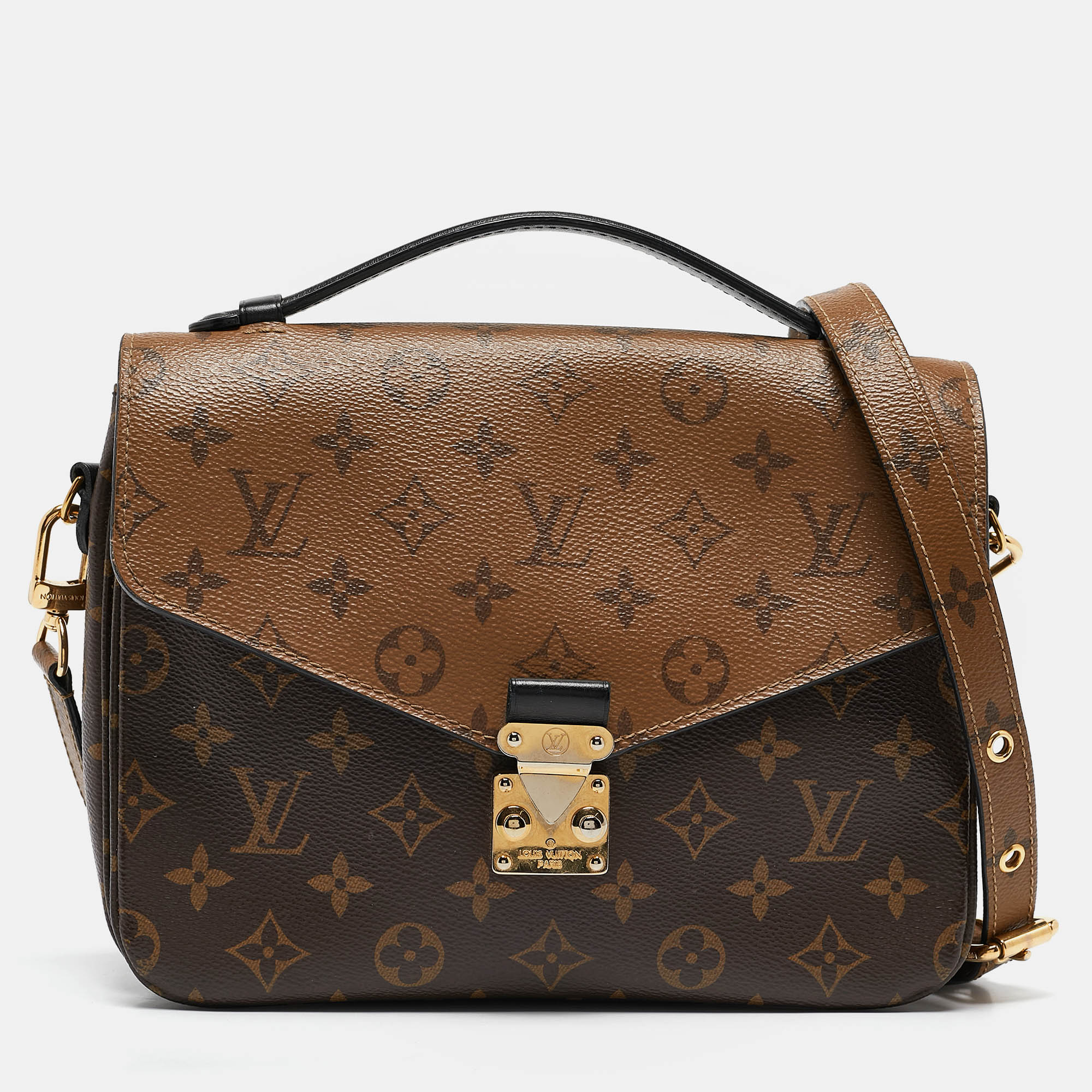 

Louis Vuitton Monogram Reverse Canvas Pochette Metis Bag, Brown