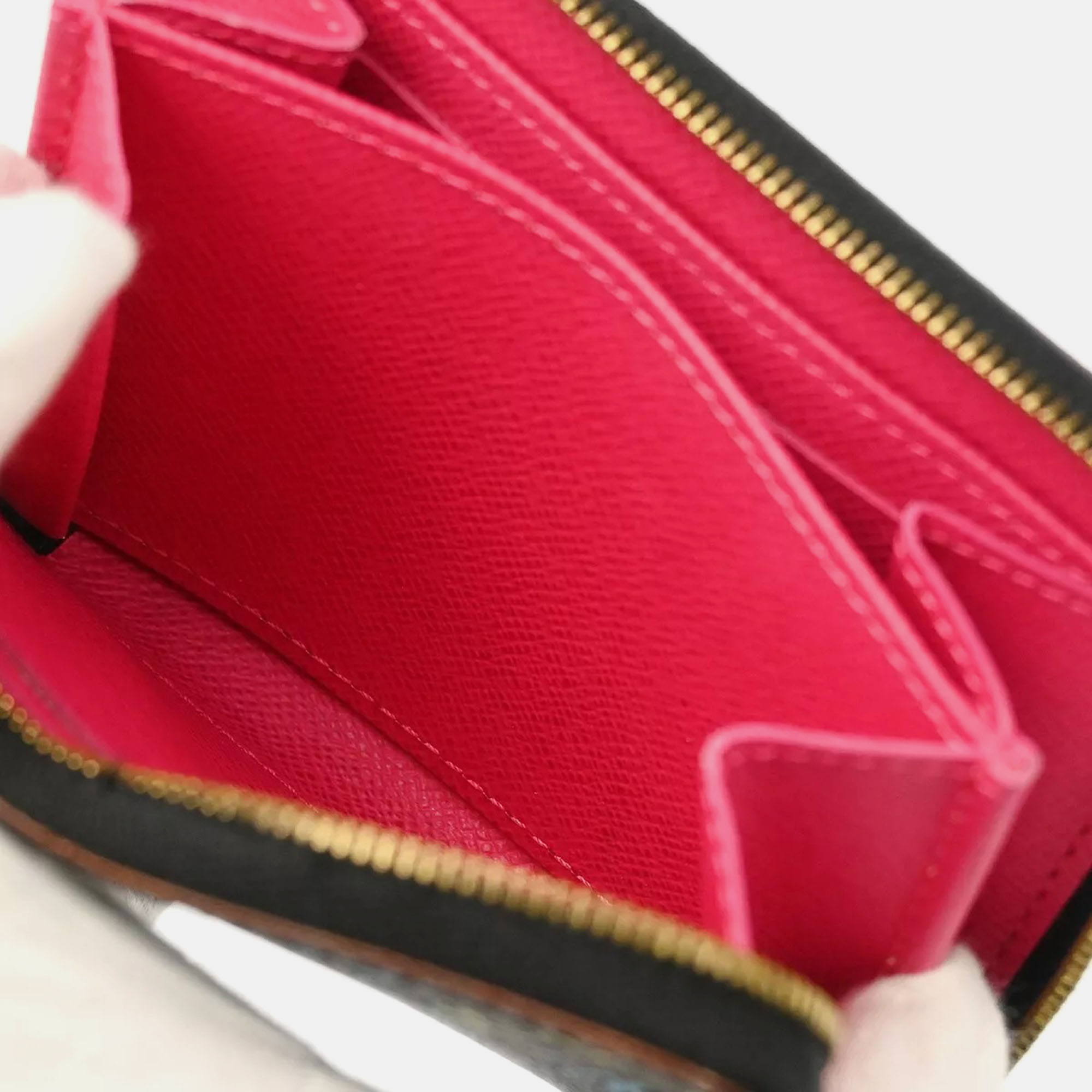 Louis Vuitton Black Multicolor Zippy Coin Purse Wallet 