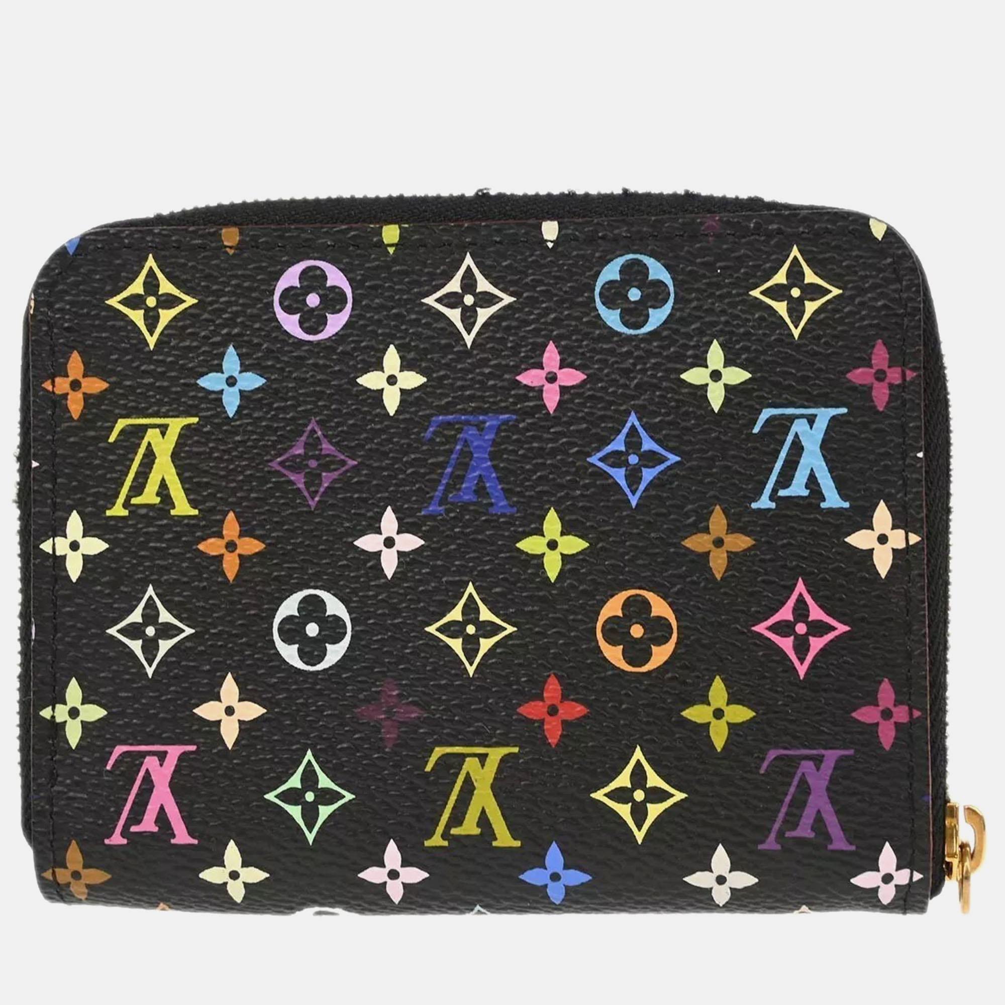 Louis Vuitton Black Multicolor Zippy Coin Purse Wallet 