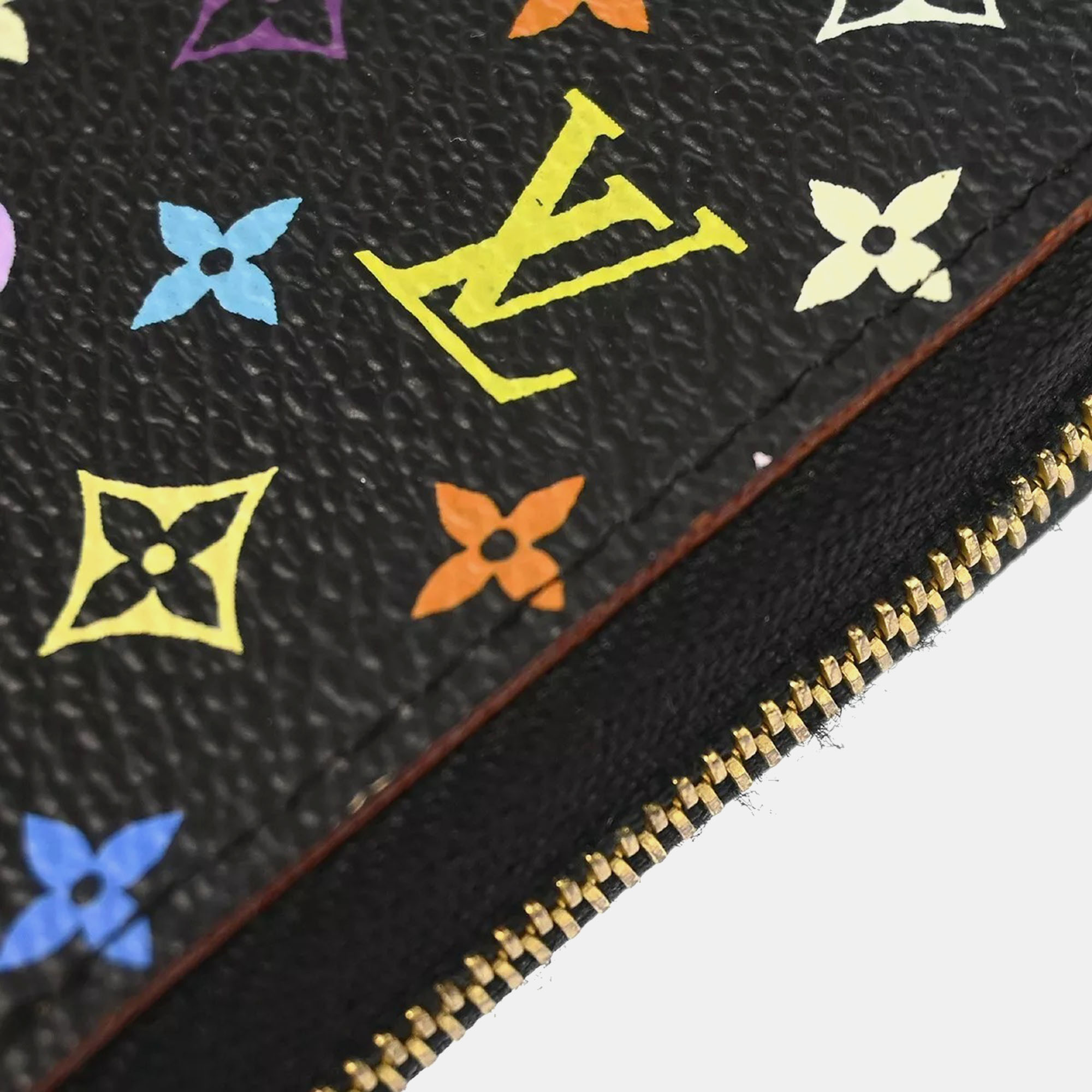 Louis Vuitton Black Multicolor Zippy Coin Purse Wallet 