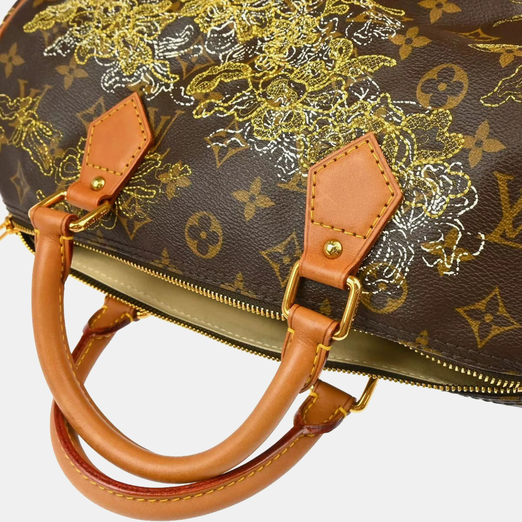 Louis Vuitton Limited Edition Gold Monogram Canvas Dentelle Speedy 30 Bag 