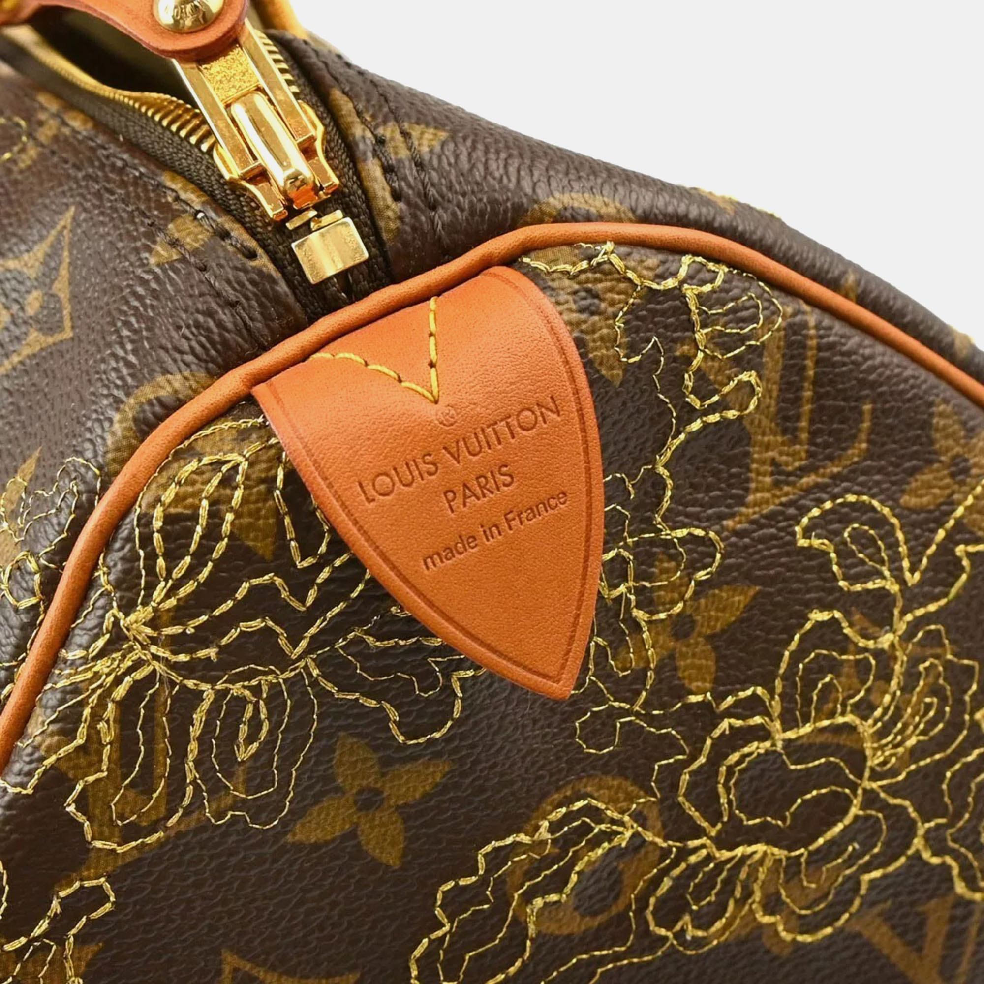 Louis Vuitton Limited Edition Gold Monogram Canvas Dentelle Speedy 30 Bag 