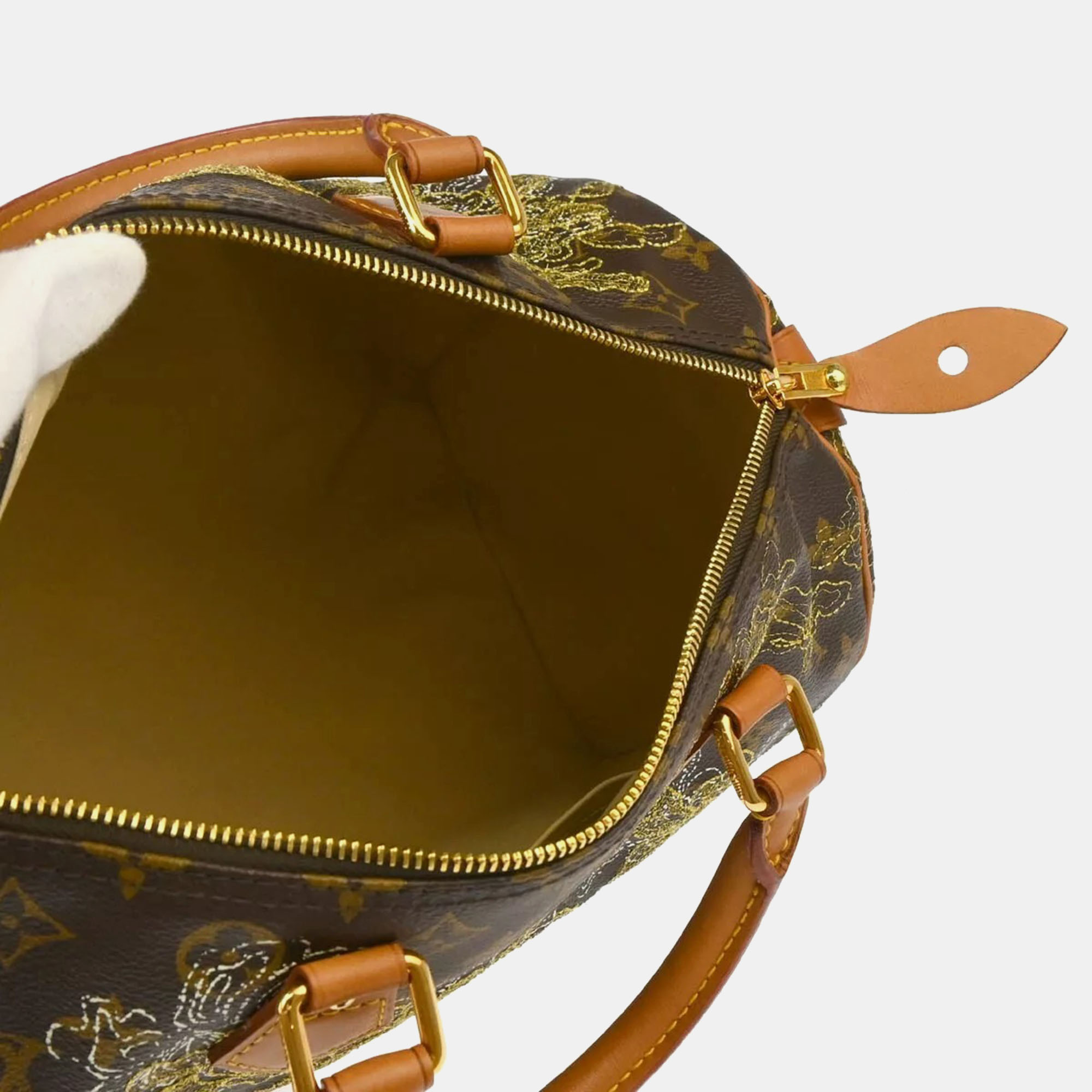 Louis Vuitton Limited Edition Gold Monogram Canvas Dentelle Speedy 30 Bag 