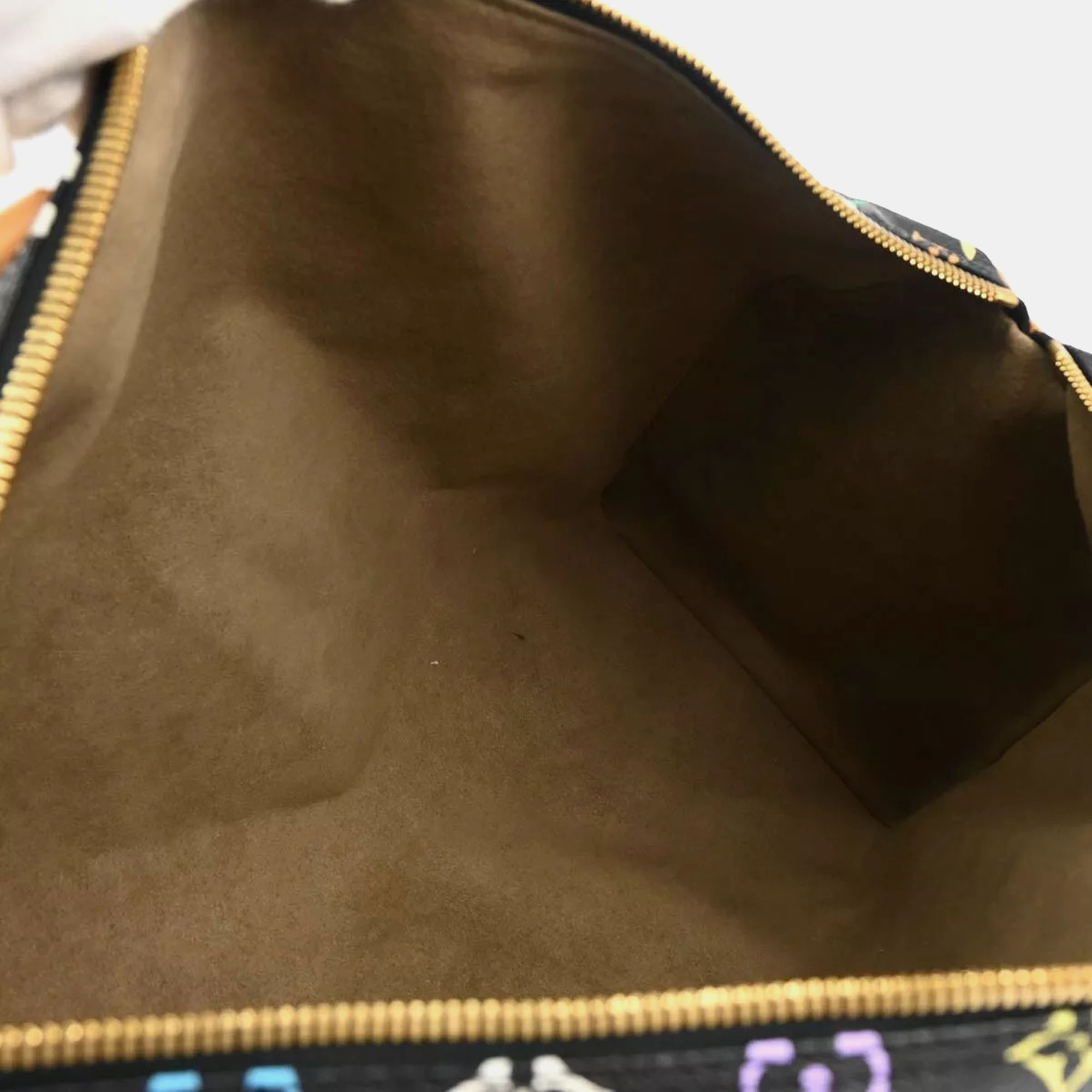 Louis Vuitton Black Monogram Multicolor Speedy 45 Handbag 
