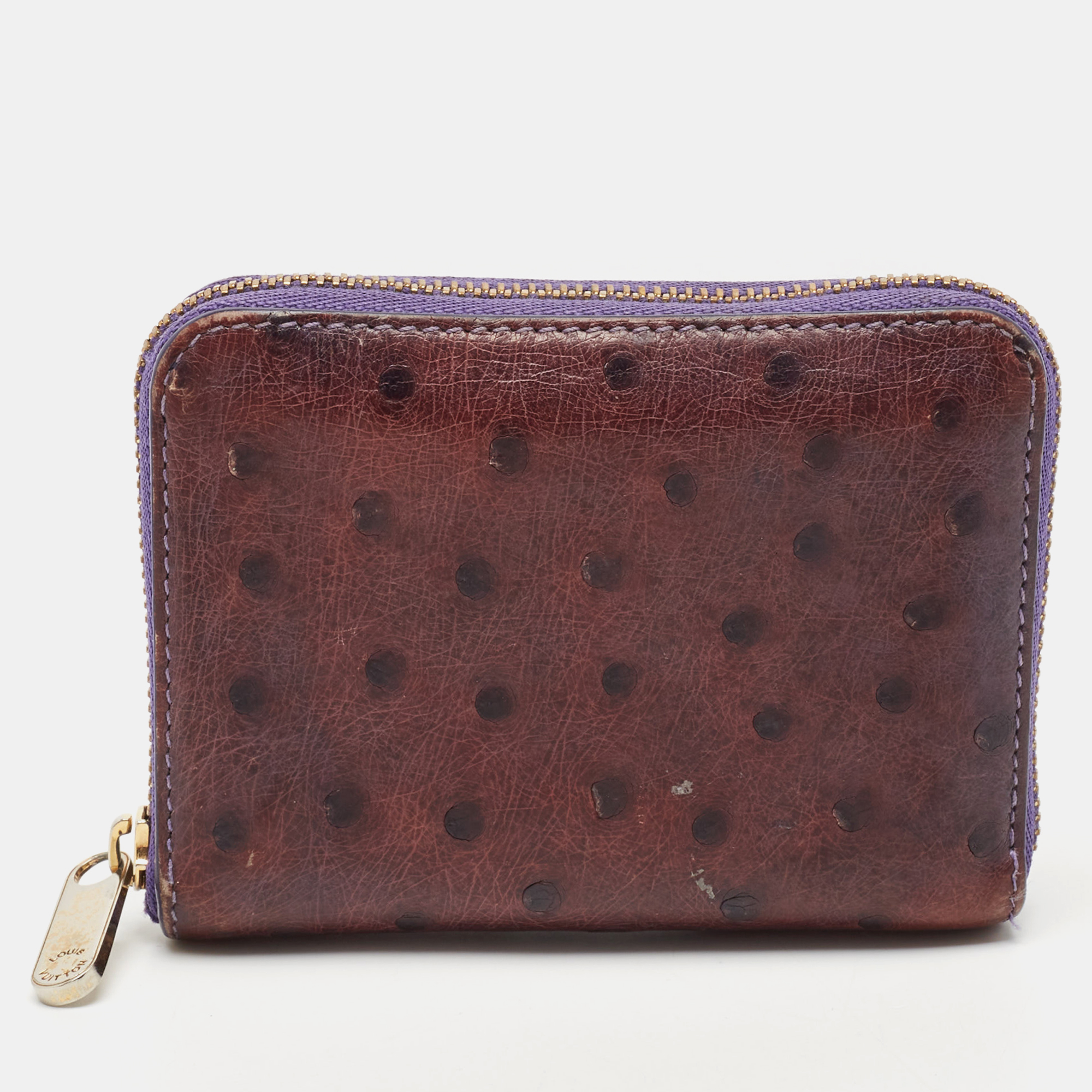 

Louis Vuitton Purple Ostrich Zippy Coin Purse