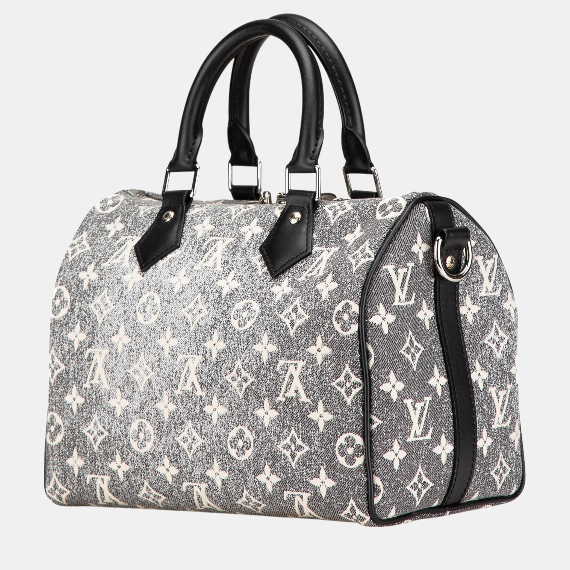 Louis Vuitton Grey Monogram Jacquard Denim Speedy Bandouliere 25 