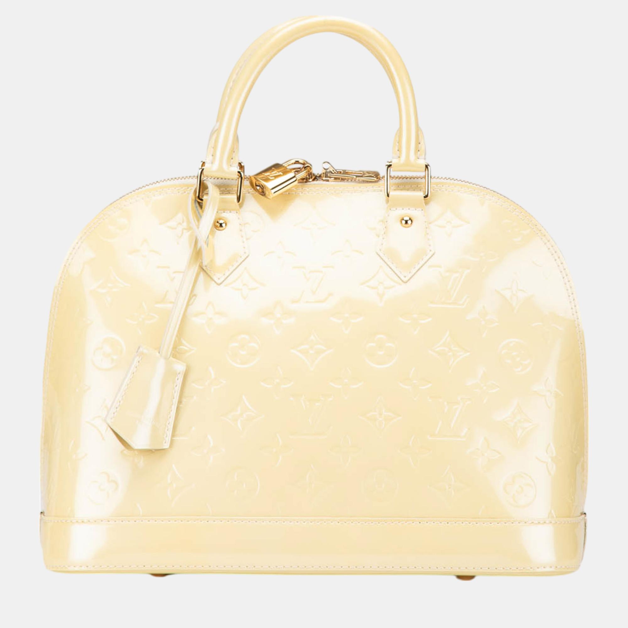 

Louis Vuitton Yellow Monogram Vernis Alma PM Handbag