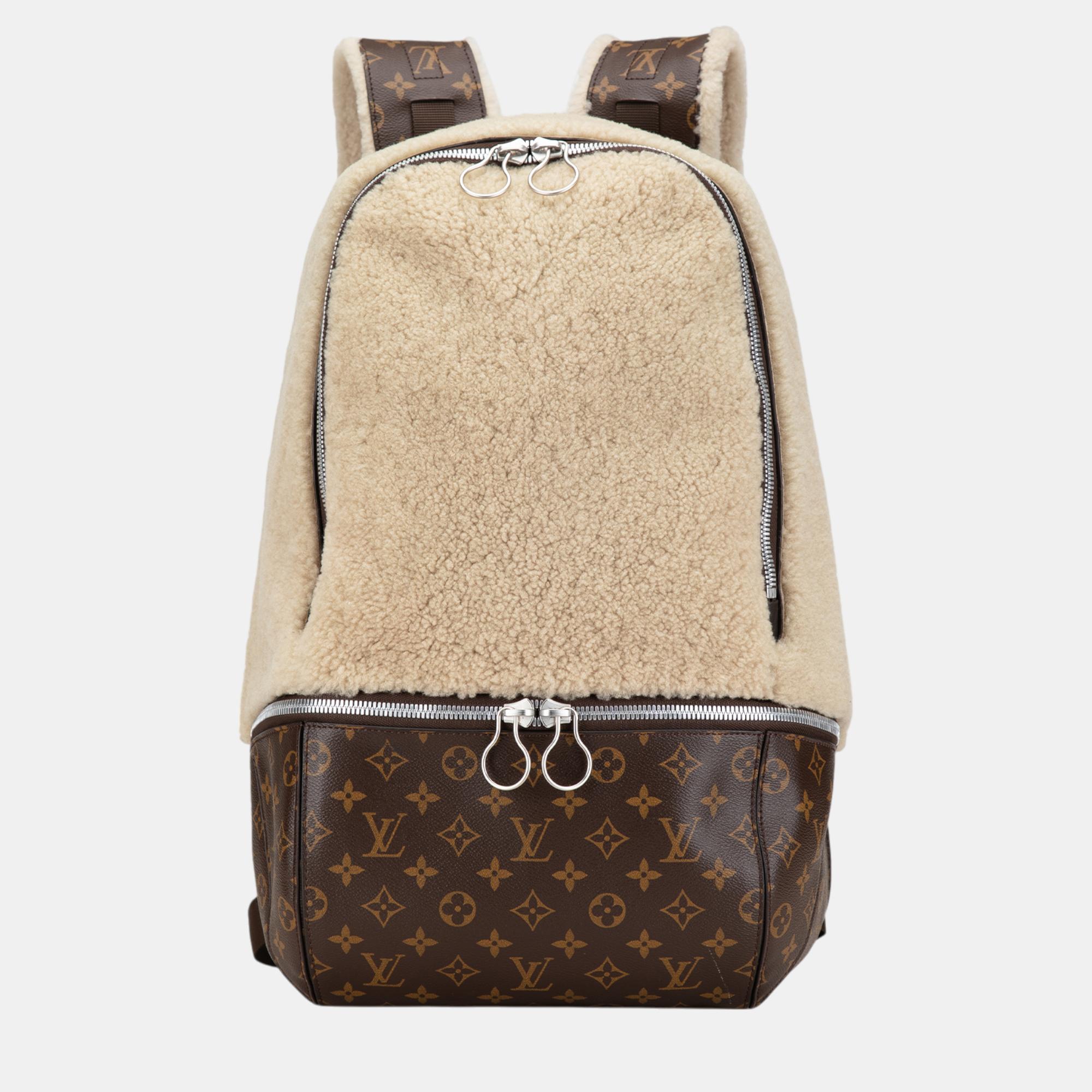 

Louis Vuitton Marc Newson Monogram Shearling Backpack, Brown