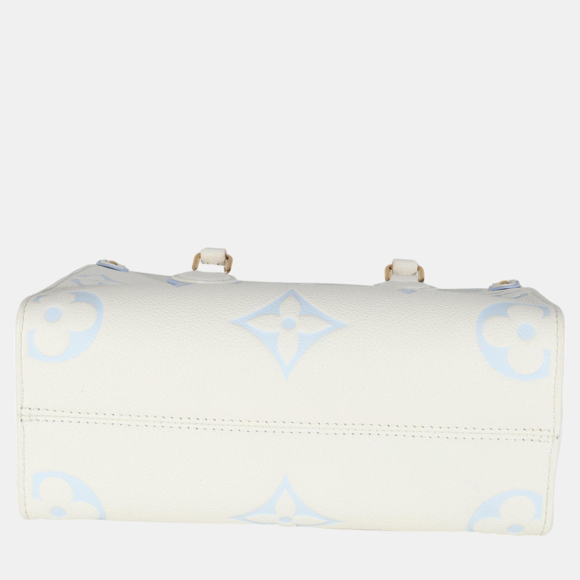 Louis Vuitton Latte Candy Blue Monogram Giant Empreinte Onthego PM Bag 