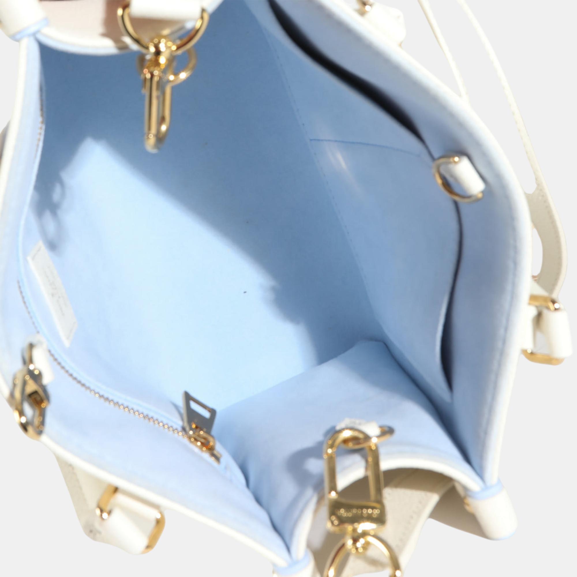 Louis Vuitton Latte Candy Blue Monogram Giant Empreinte Onthego PM Bag 