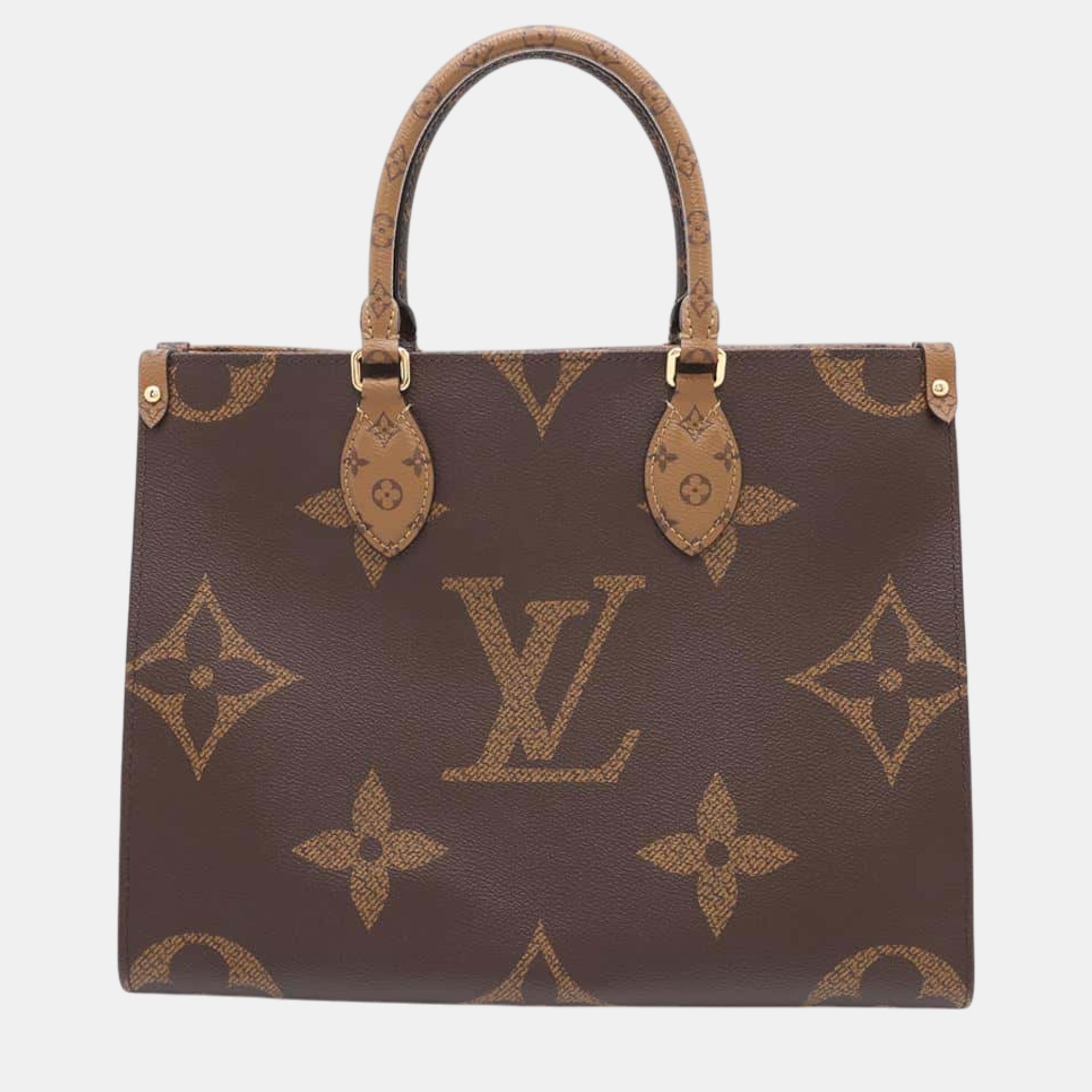 

Louis Vuitton Onthego Red Monogram Monogram Reverse Canvas Monogram Giant Size Mm, Brown