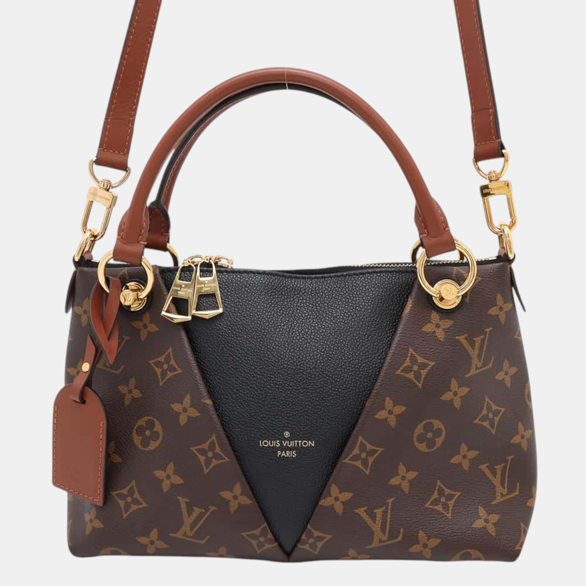 

Louis Vuitton Noir Monogram Leather BB V Tote Bag, Brown