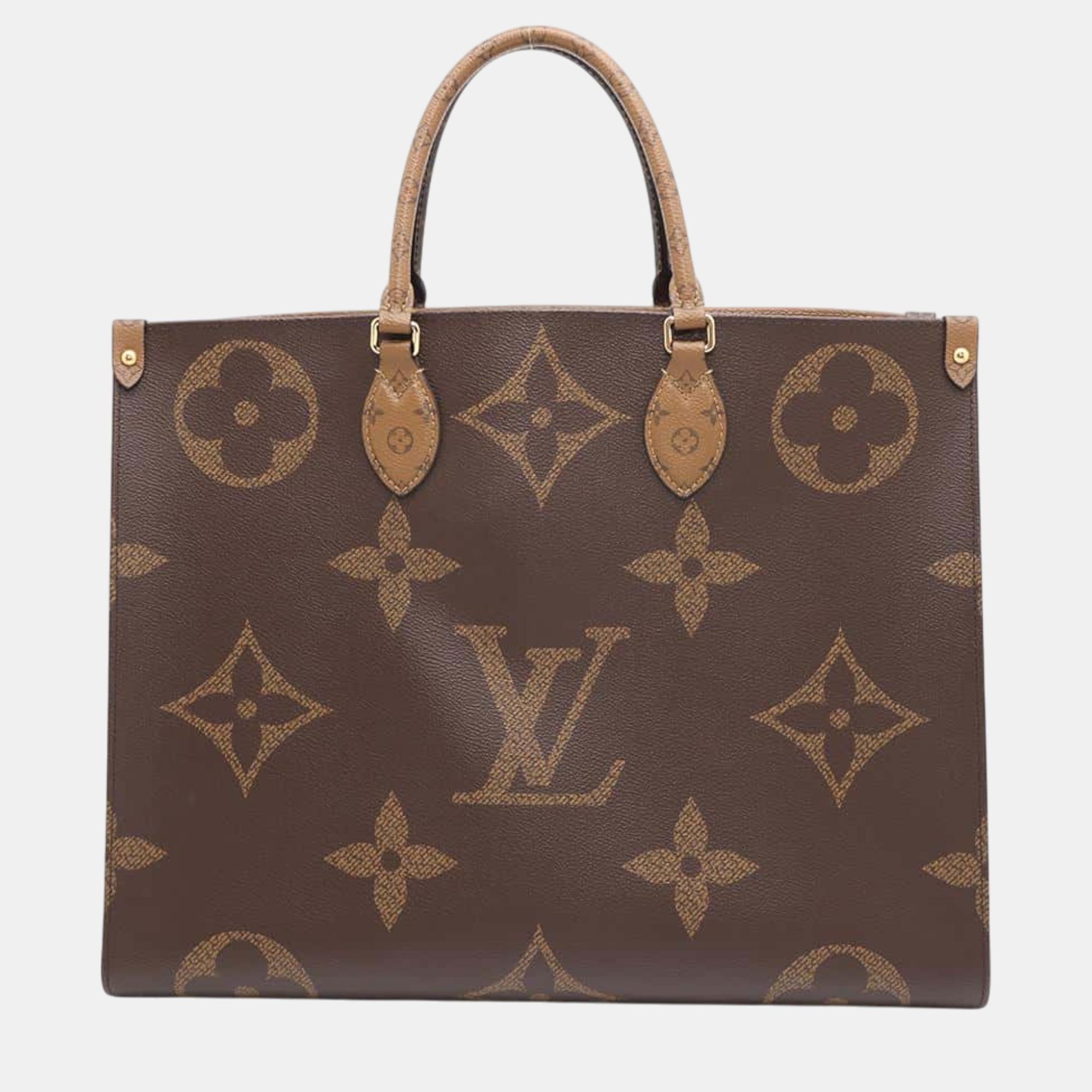 

Louis Vuitton Monogram Reverse Giant Canvas OnTheGo GM Bag, Brown