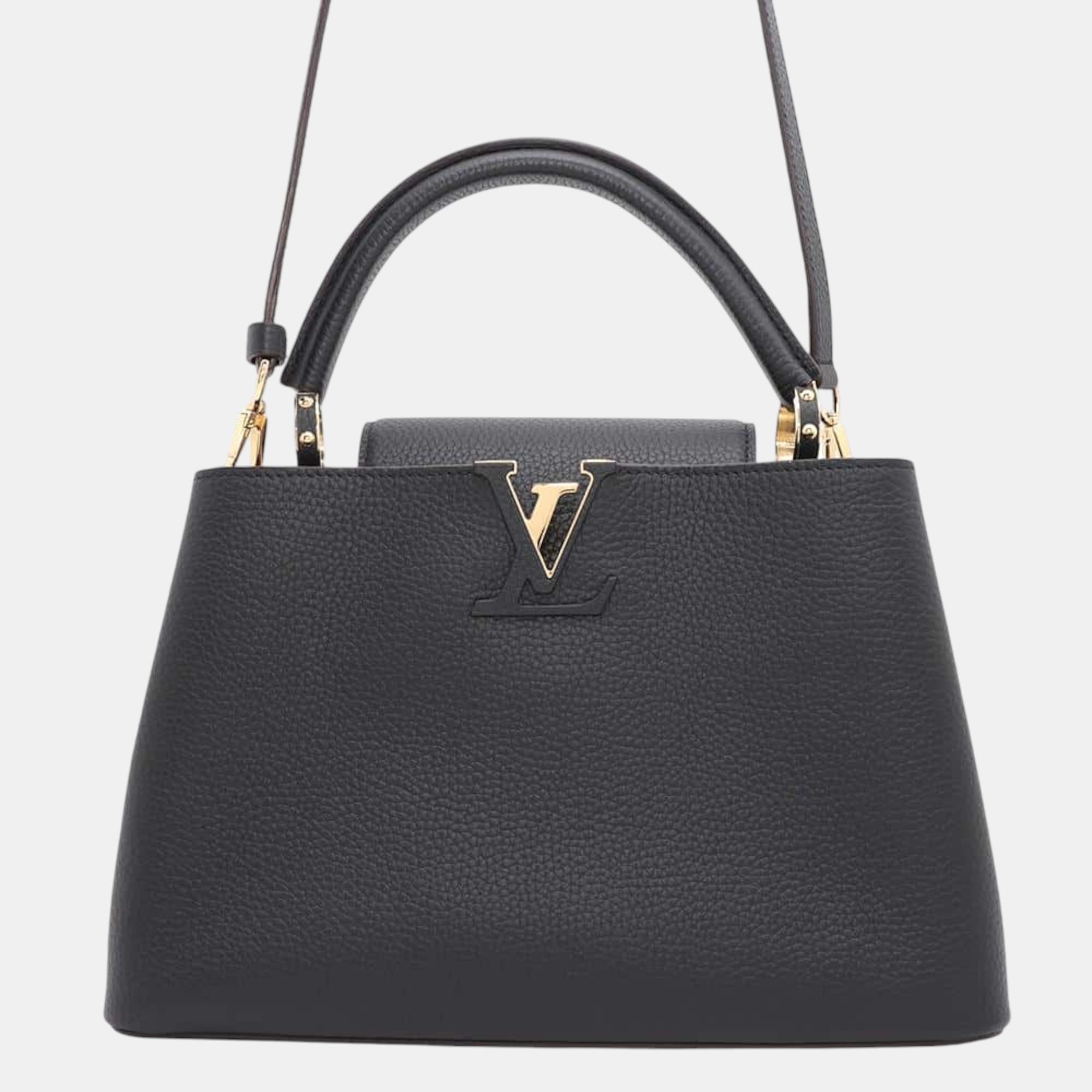 

Louis Vuitton Black Taurillon Leather Capucines MM Bag