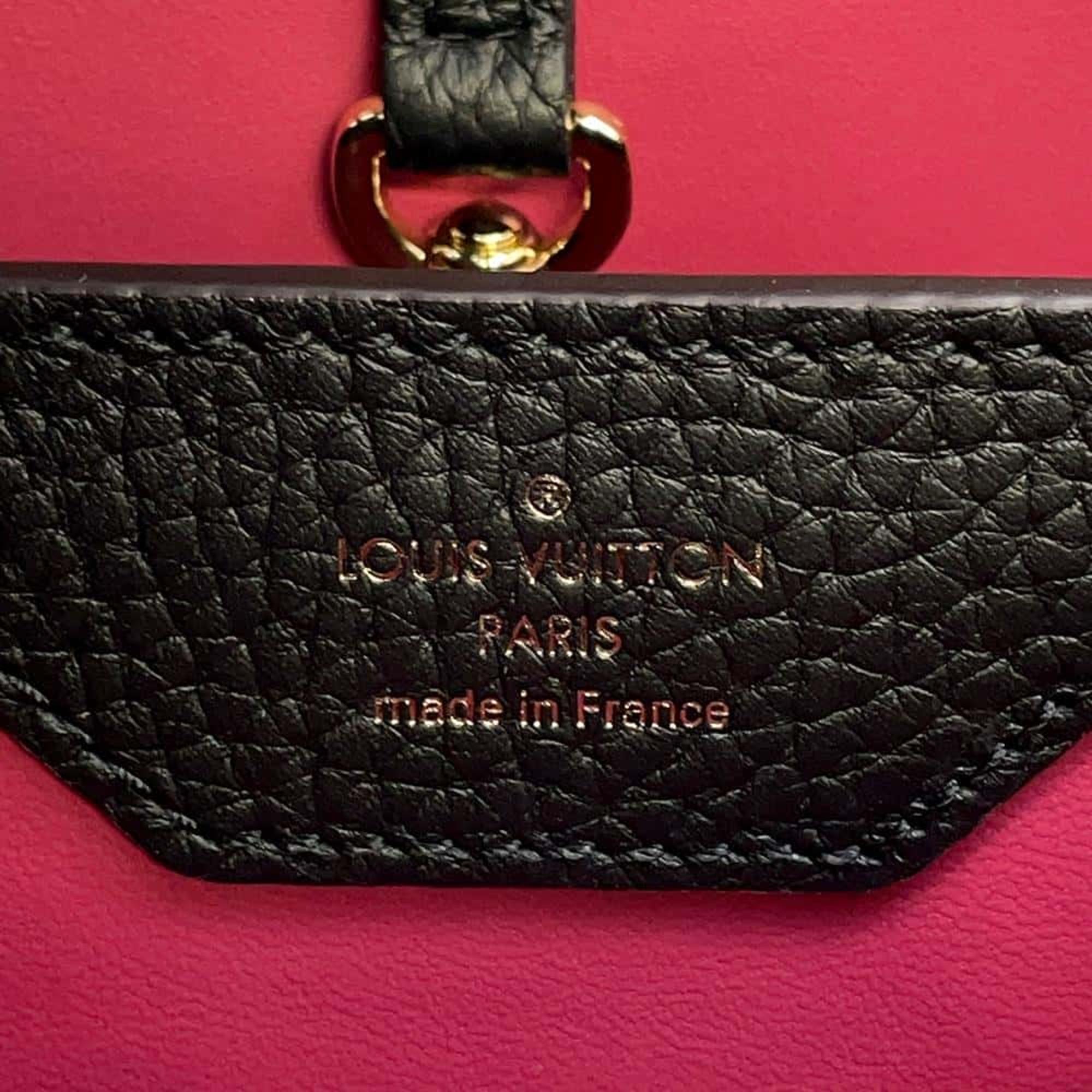 Louis Vuitton Black Taurillon Leather Capucines MM Bag 