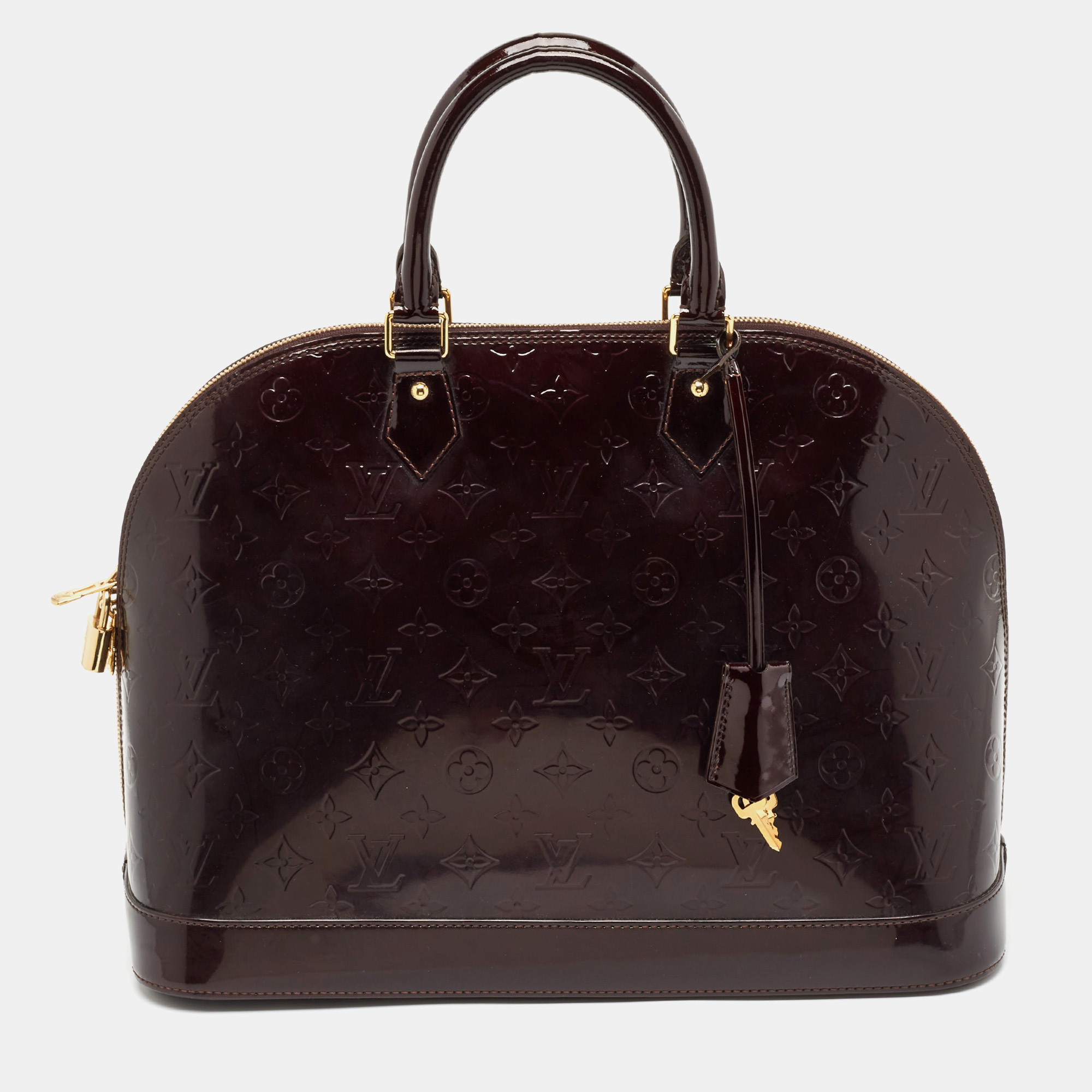 

Louis Vuitton Amarante Monogram Vernis Alma GM Bag, Burgundy