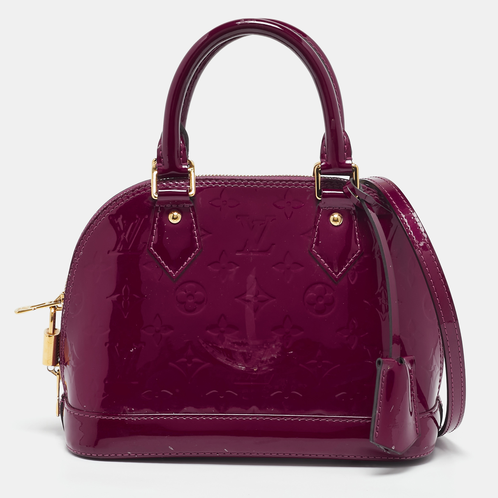 

Louis Vuitton Indian Rose Monogram Vernis Alma BB Bag, Burgundy