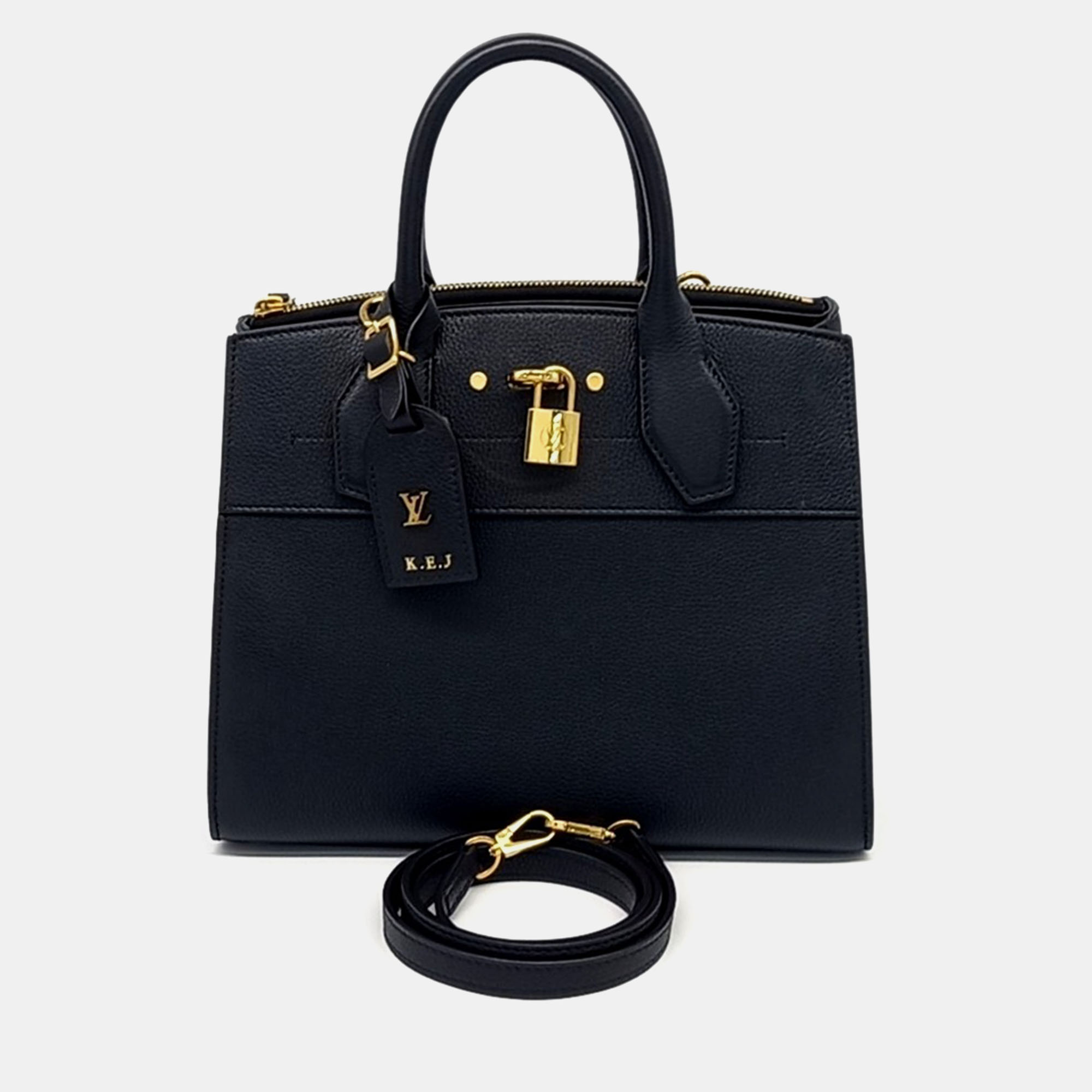 

Louis Vuitton Black Leather City Steamer Pm bag