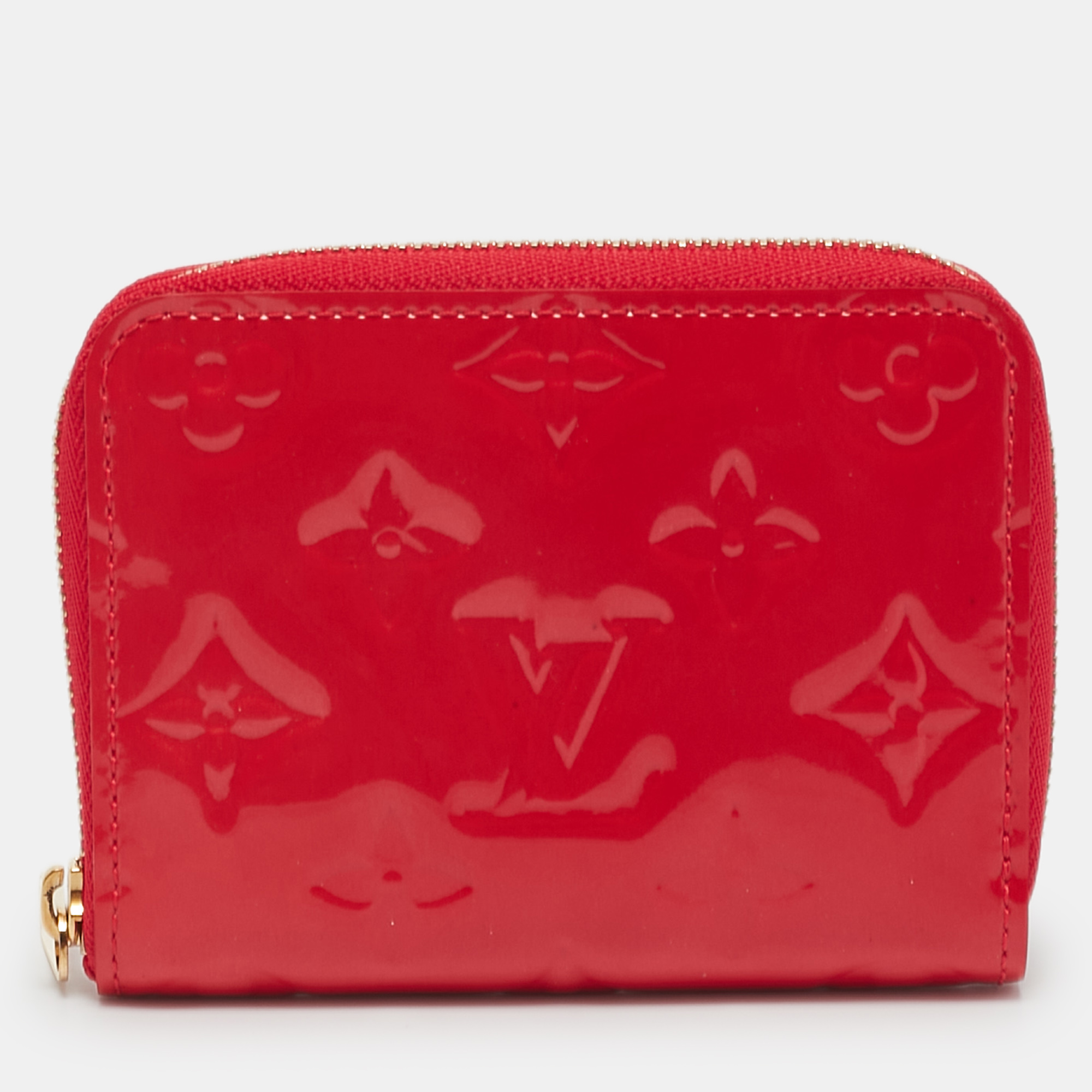 

Louis Vuitton Rouge Grenadine Monogram Vernis Zippy Coin Purse, Red