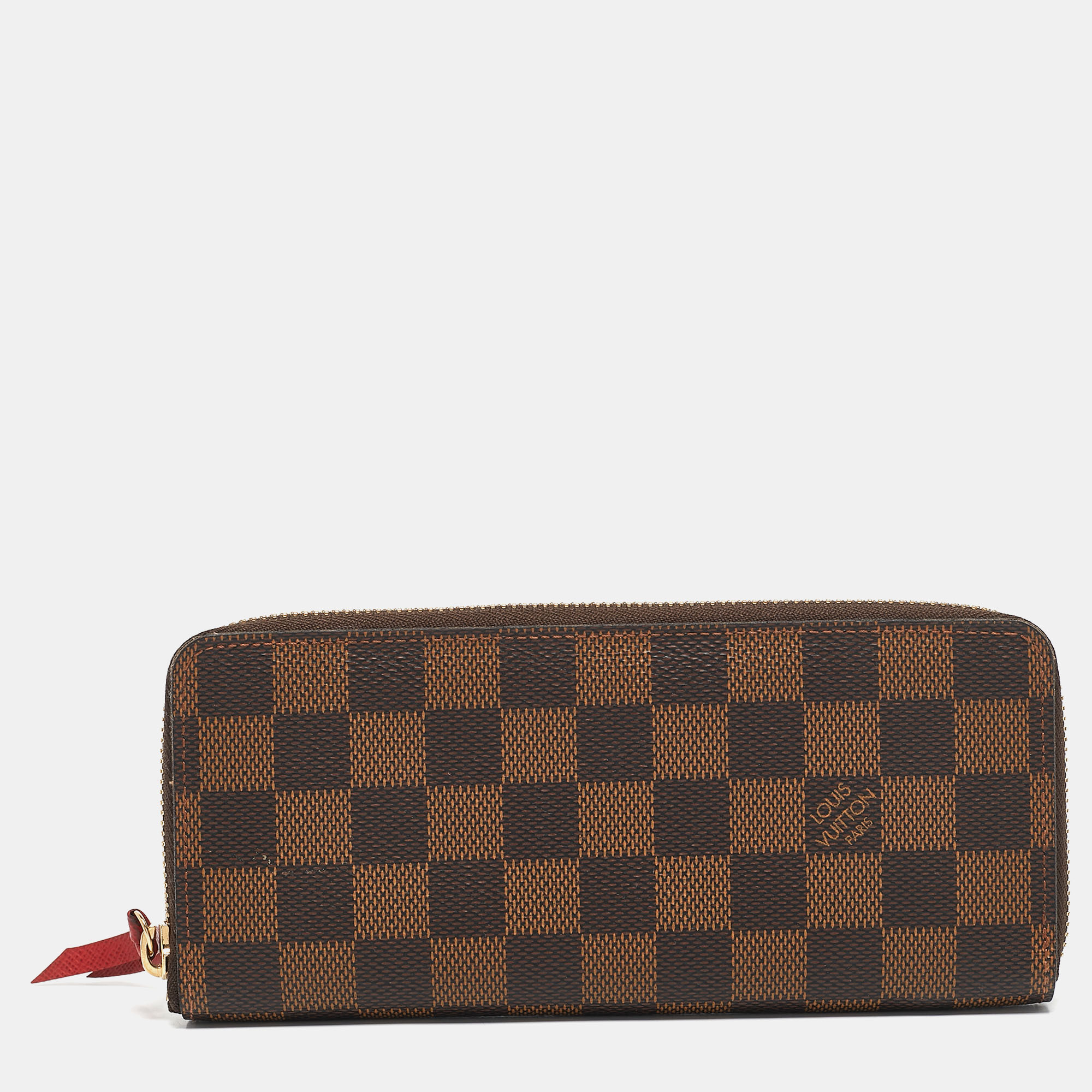 

Louis Vuitton Damier Ebene Canvas Clemence Wallet, Brown