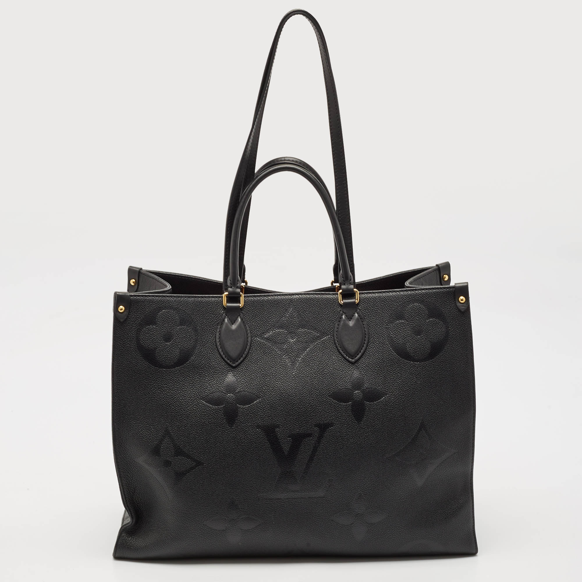 

Louis Vuitton Black Monogram Empreinte Leather On The Go GM Bag