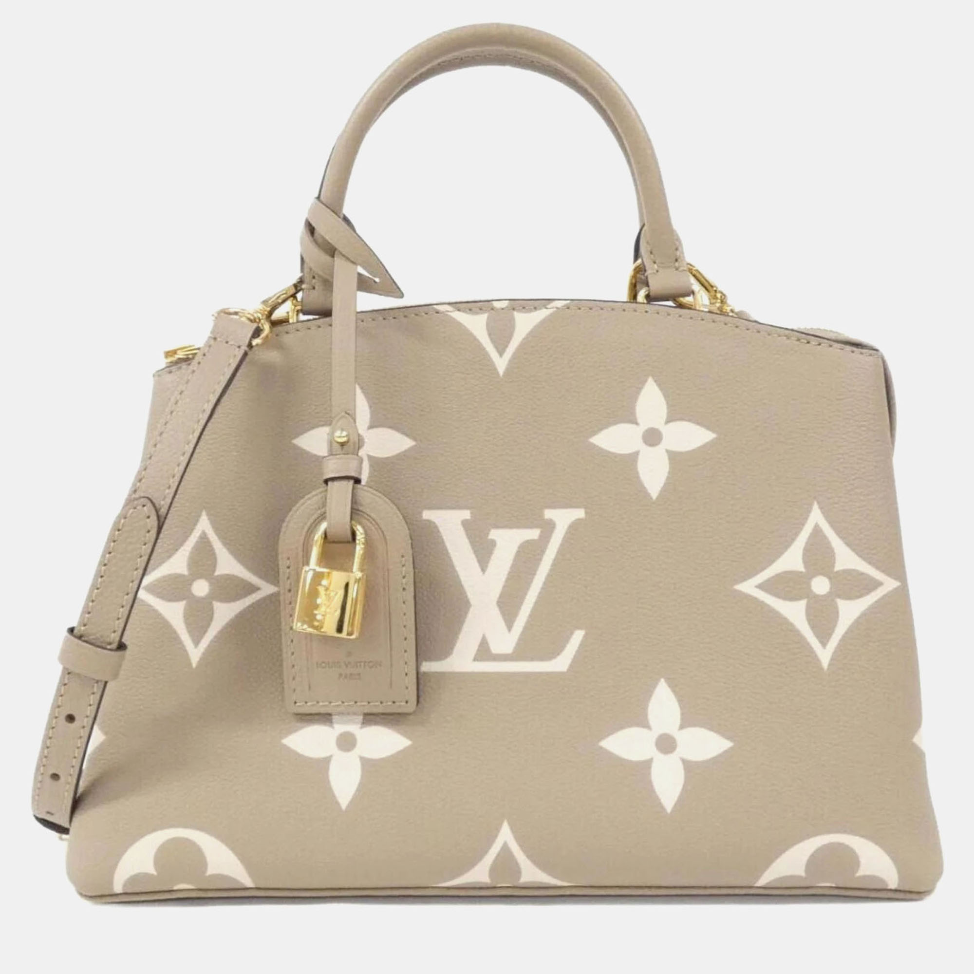 

Louis Vuitton Tourterelle Monogram Empreinte Leather Petit Palais PM Handbags, Beige