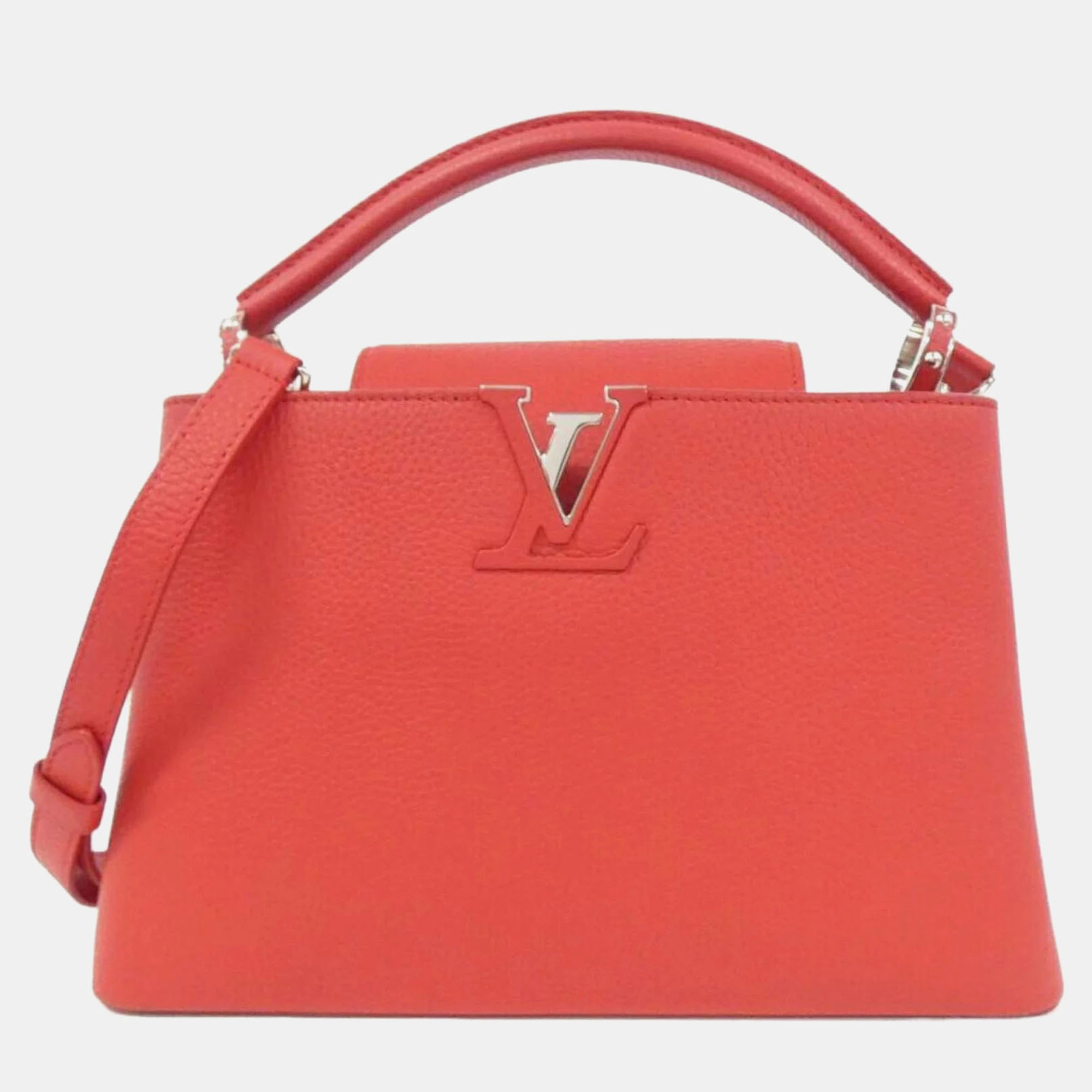 

Louis Vuitton Orange, Red Leather Capucines PM Shoulder Bag