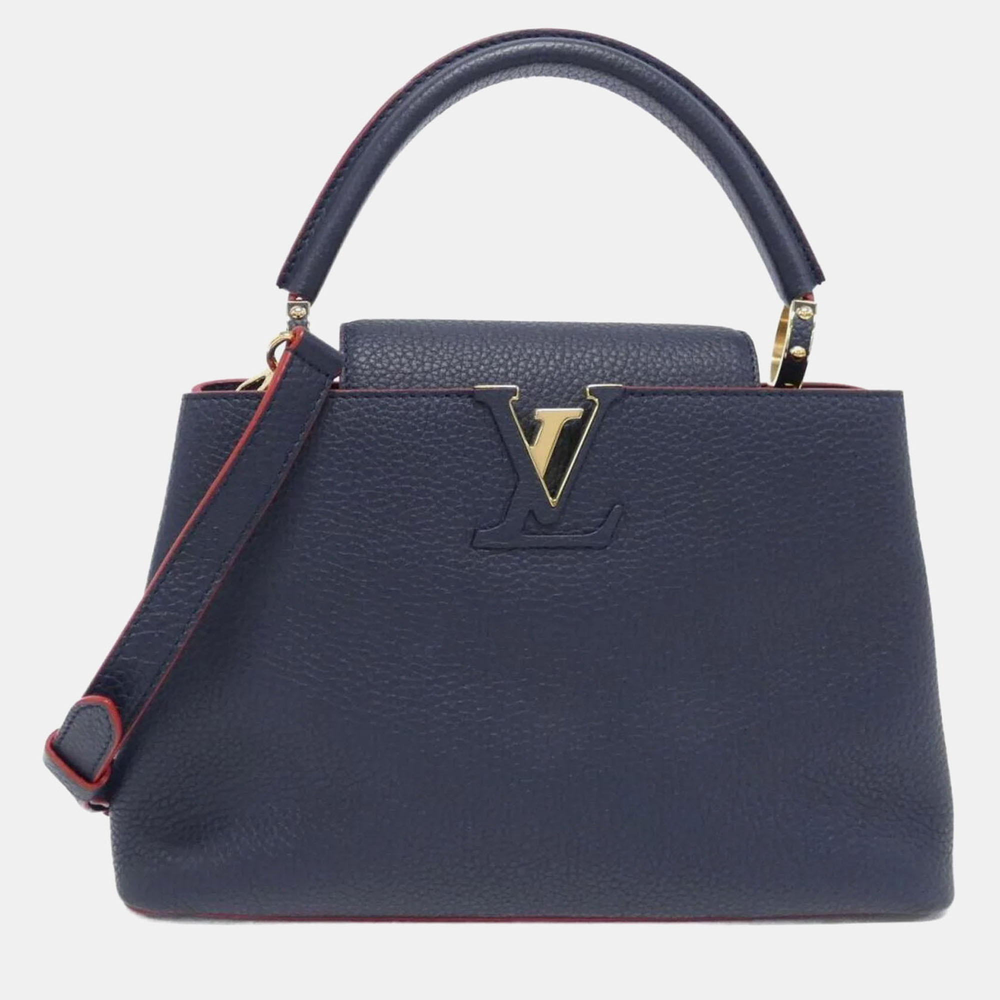 

Louis Vuitton Marine Rouge Taurillon Leather Capucines MM Shoulder Bag, Blue