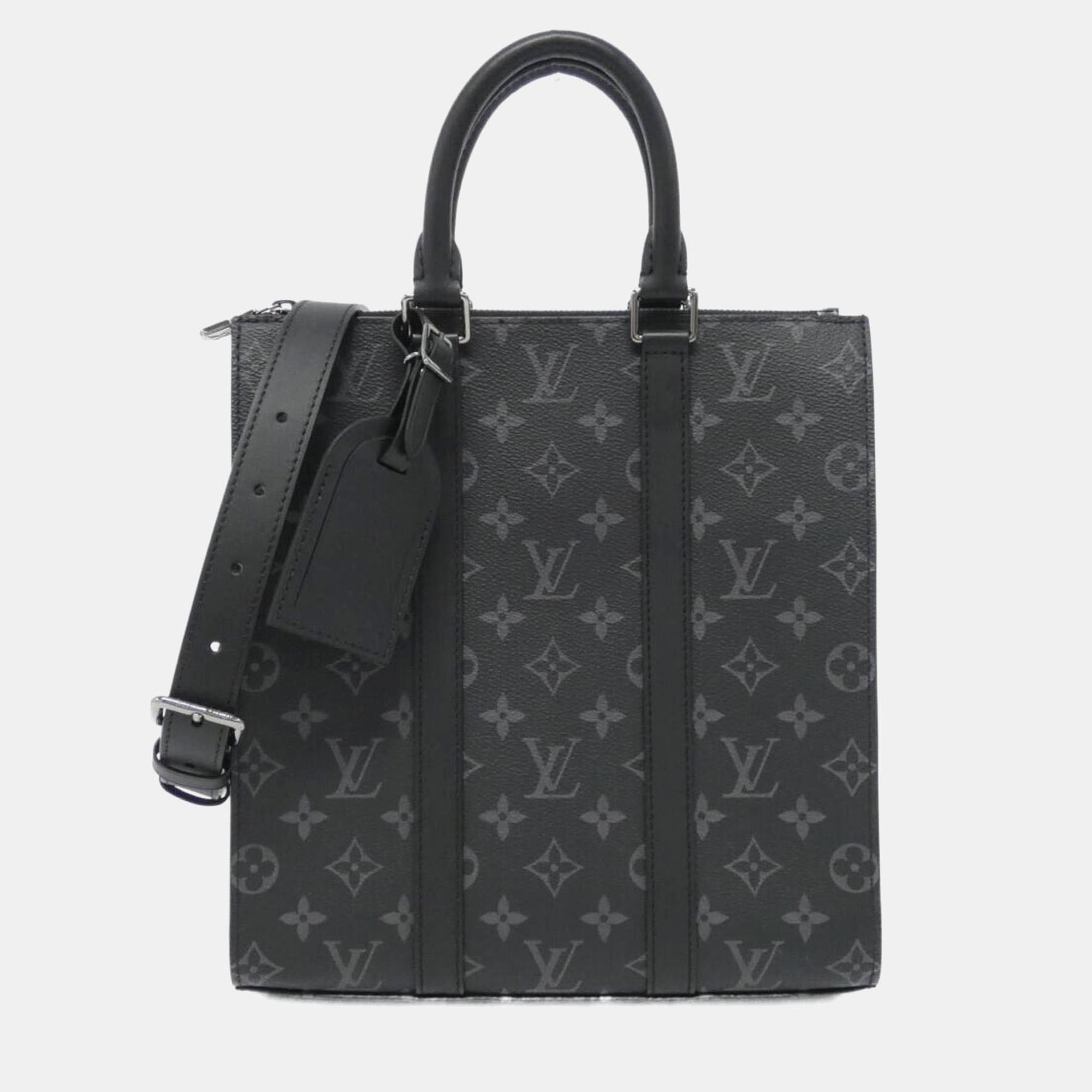 

Louis Vuitton Monogram Eclipse Sac Plat Cross Bag, Black