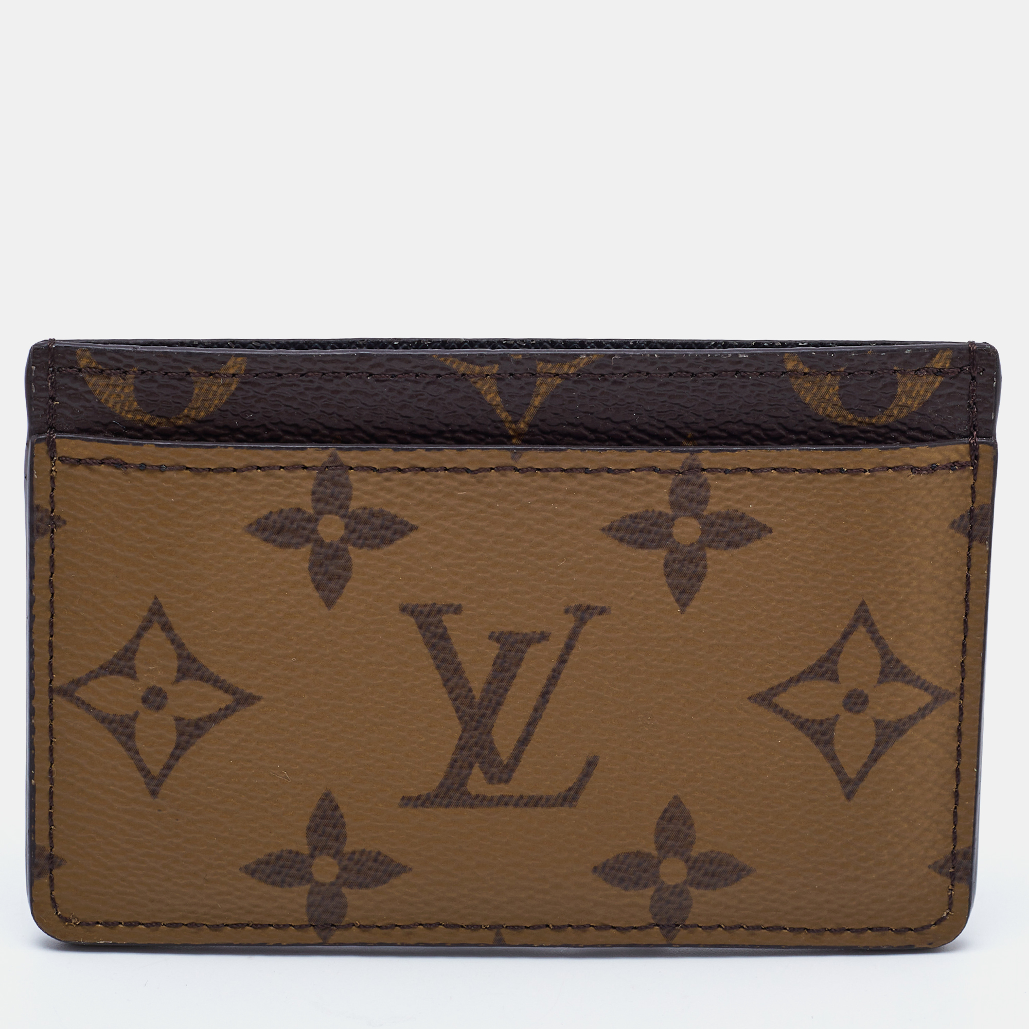 

Louis Vuitton Monogram Reverse Canvas Card Holder, Brown