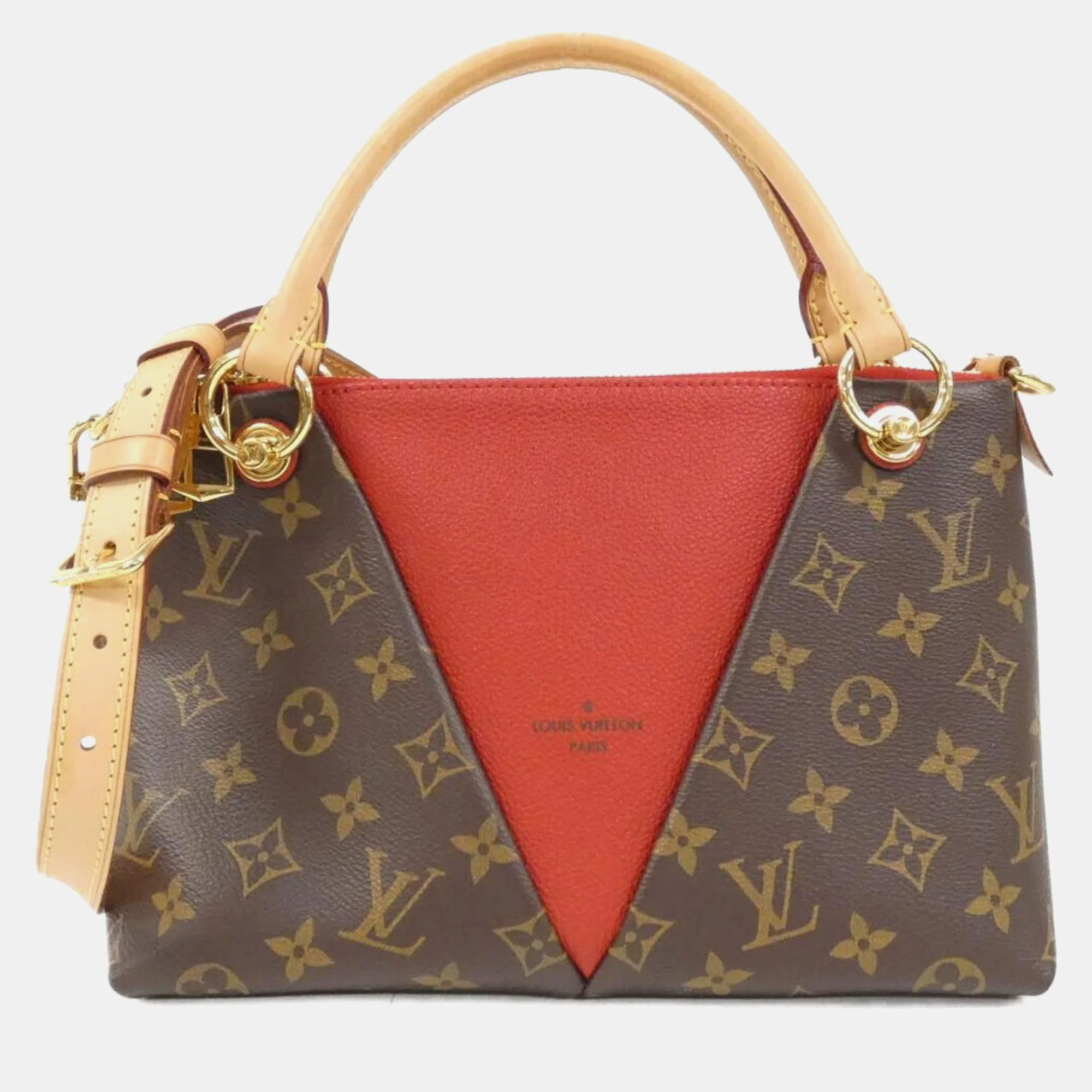 

Louis Vuitton Brown/Red Monogram V Tote BB Handbag