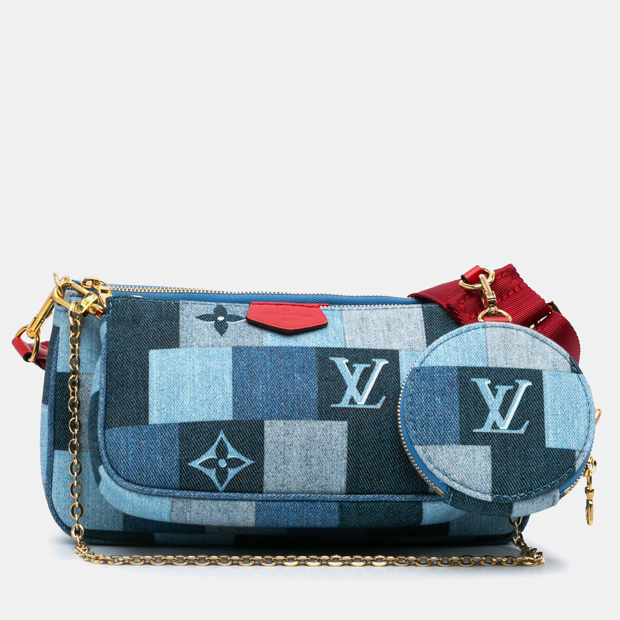 

Louis Vuitton Blue Monogram Denim Patchwork Multi Pochette Accessoires