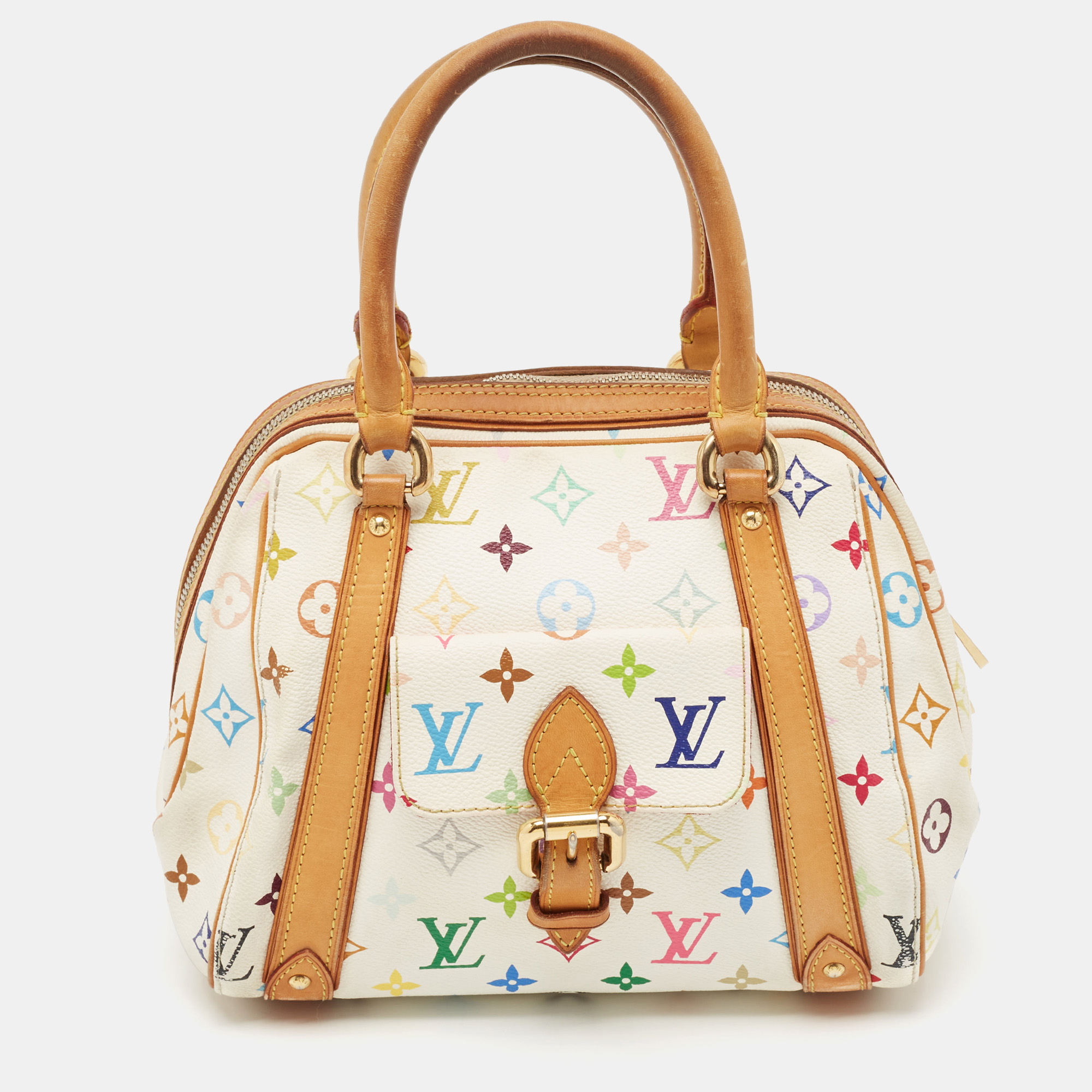 

Louis Vuitton White Monogram Multicolore Canvas Priscilla Bag