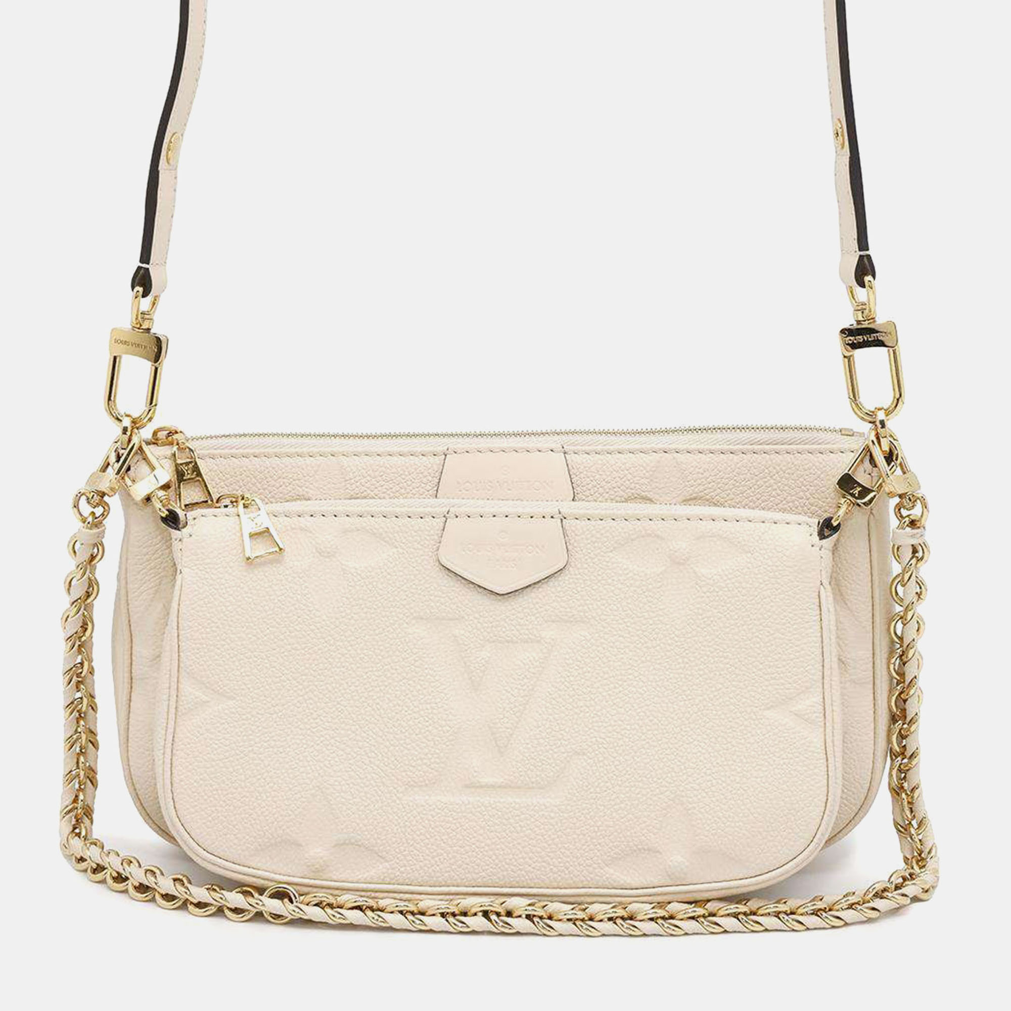 

Louis Vuitton Monogram Empreinte Leather Multi Pochette Accessoires, Beige