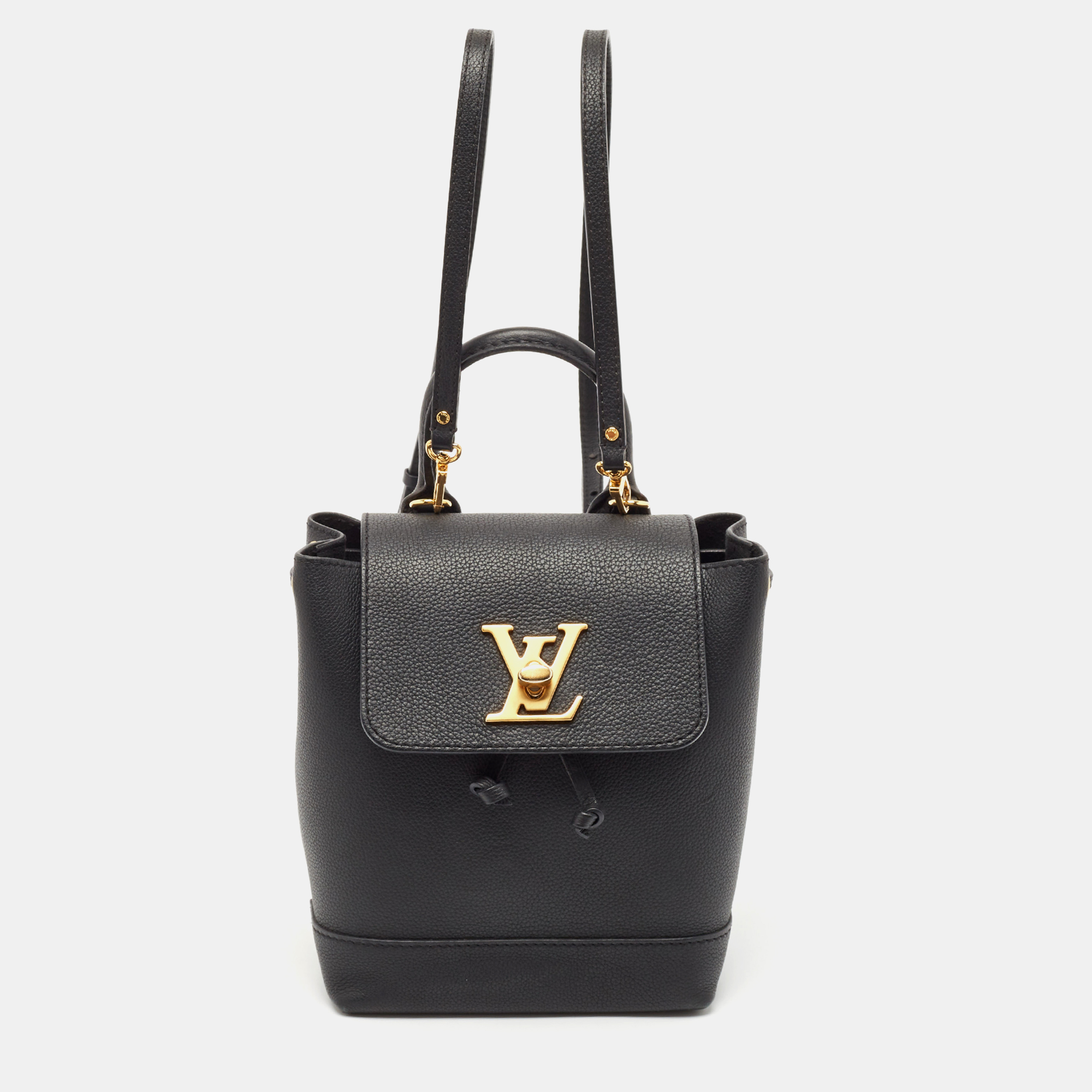 

Louis Vuitton Black Leather Mini Lockme Backpack