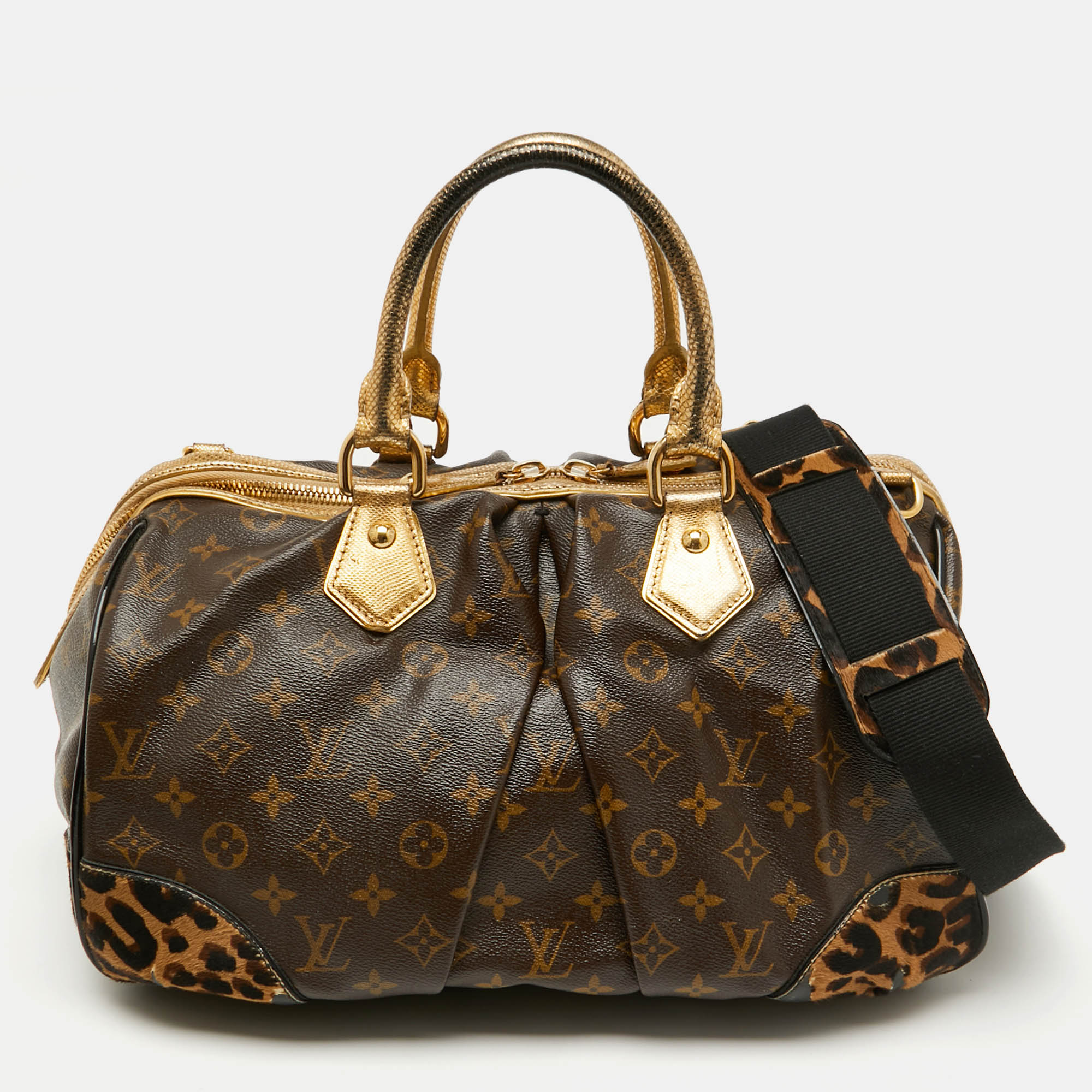 

Louis Vuitton Monogram Canvas and Leopard Calf Hair Limited Edition Stephen Sprouse Bag, Brown