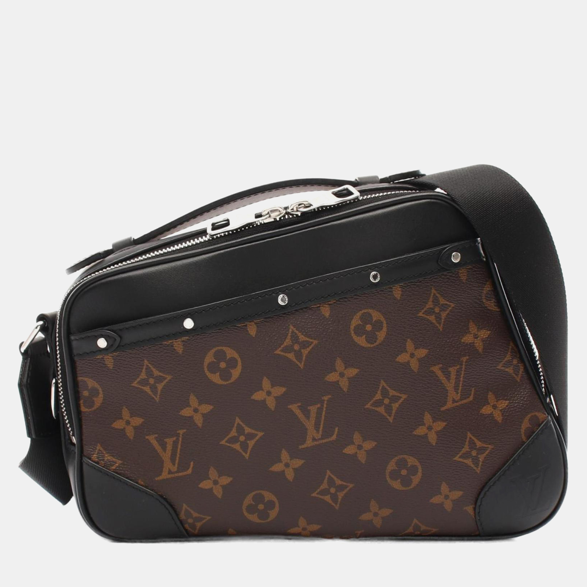 

Louis Vuitton Biker Shoulder Bag Coated Canvas Leather Monogram Macassar Brown Black