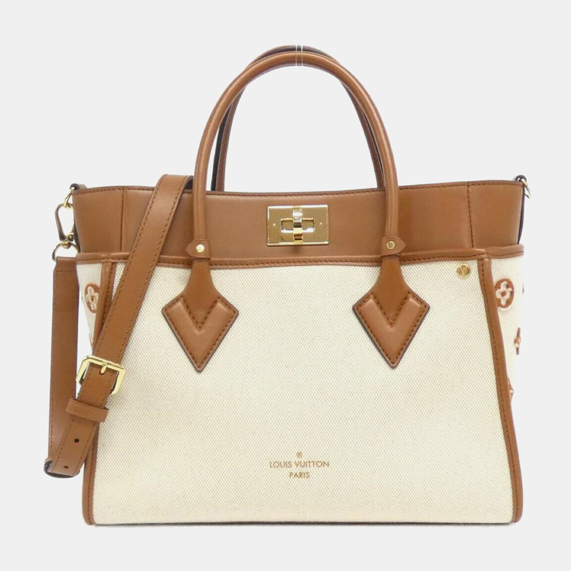 

Louis Vuitton Natural Canvas On My Side MM Tote Bag, Beige